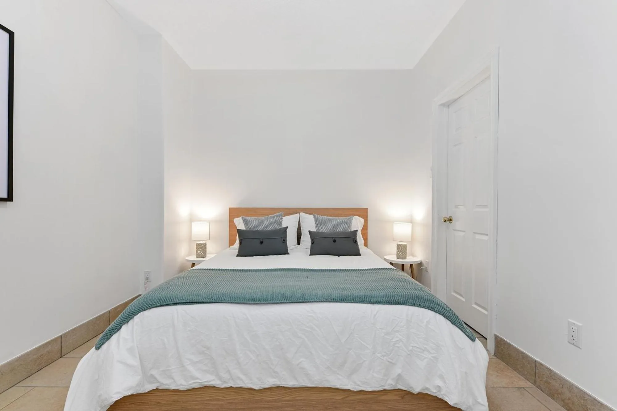 Bed in Baptiste Lake Lodge