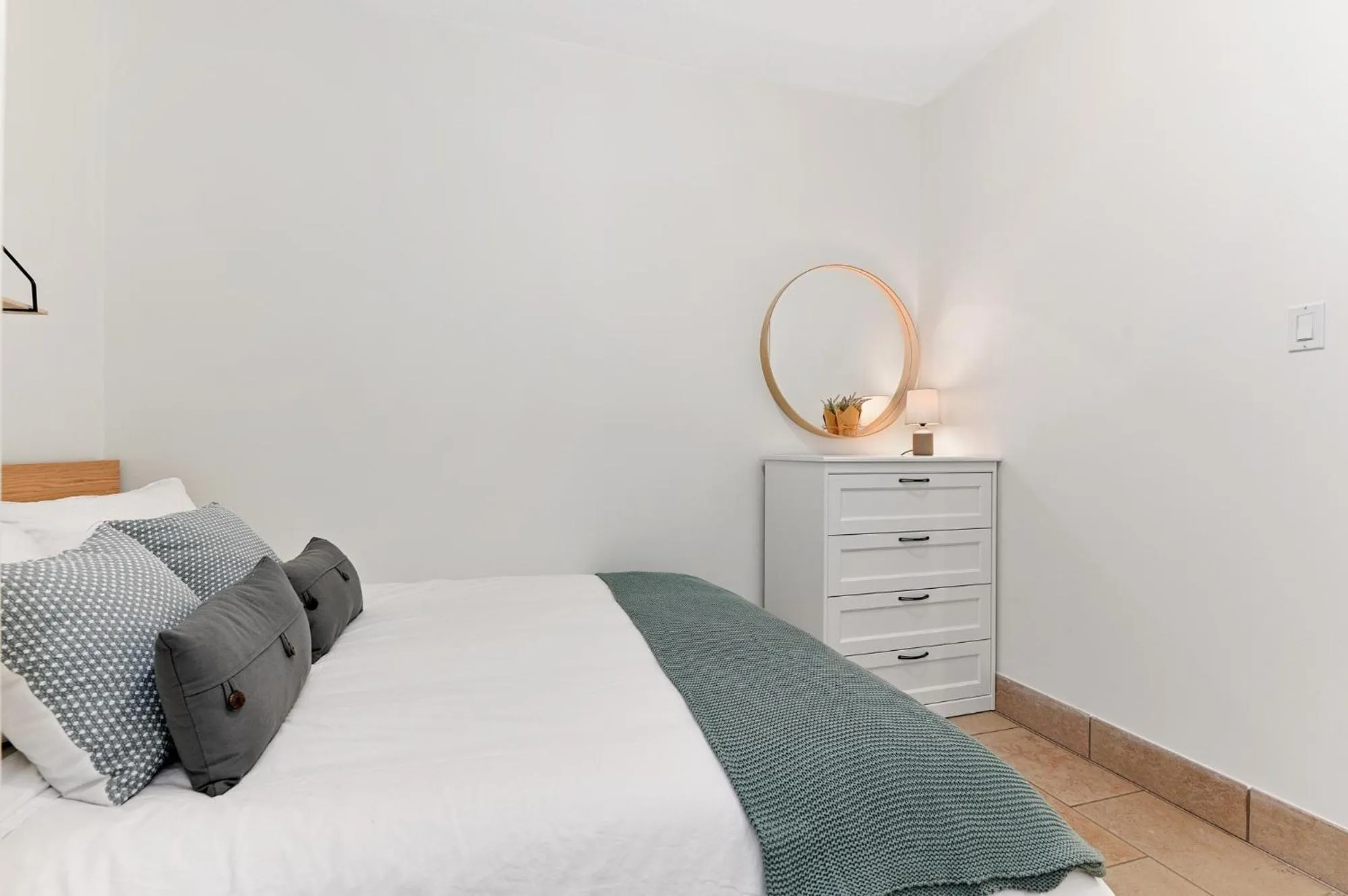 Bed in Baptiste Lake Lodge