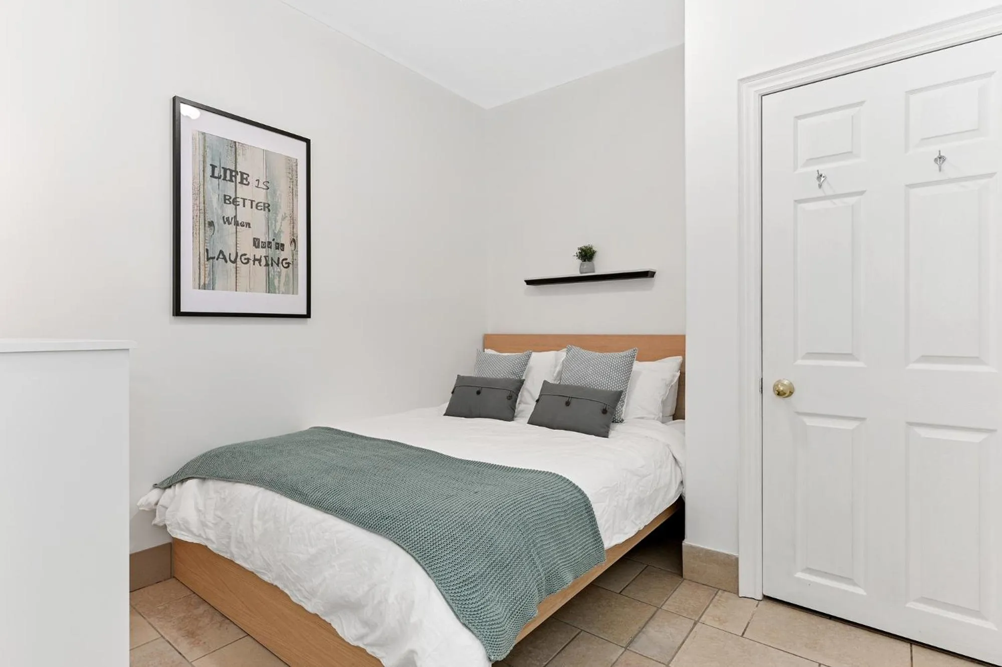 Bed in Baptiste Lake Lodge