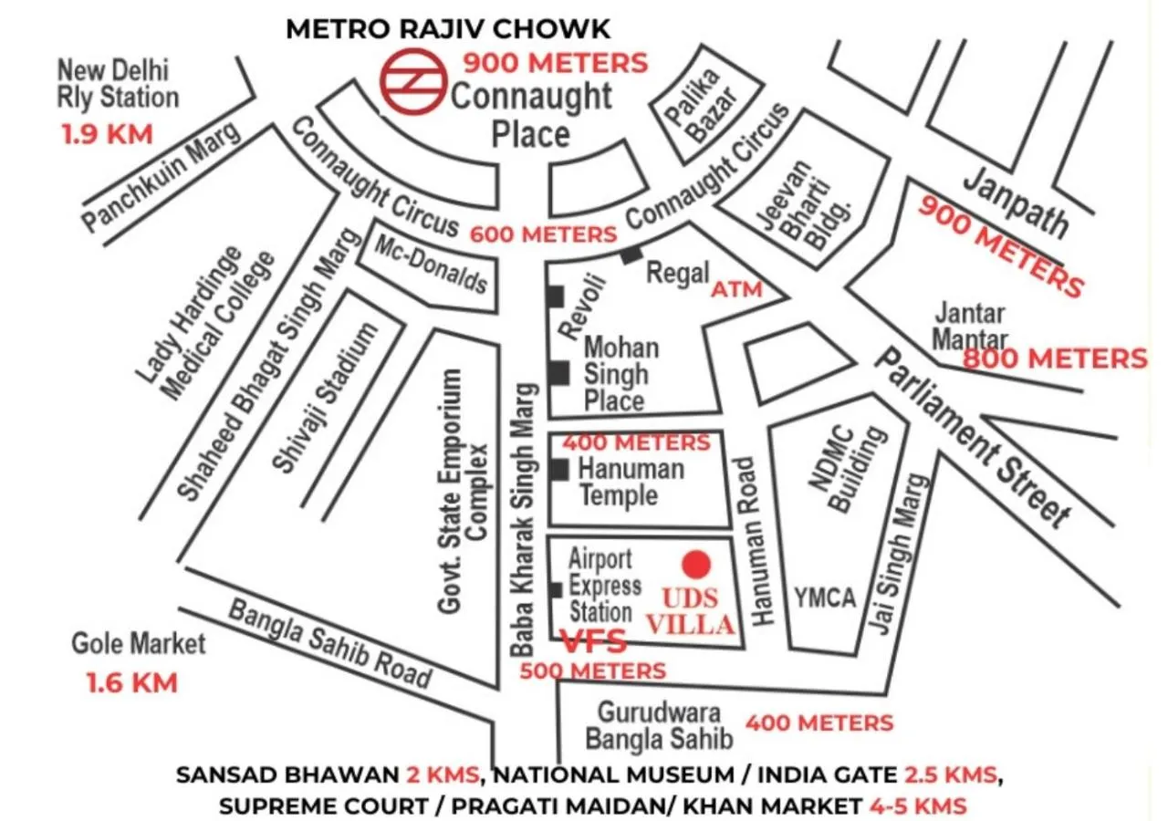 Location in UDS Villa - Next to VFS, Walking to Connaught Place