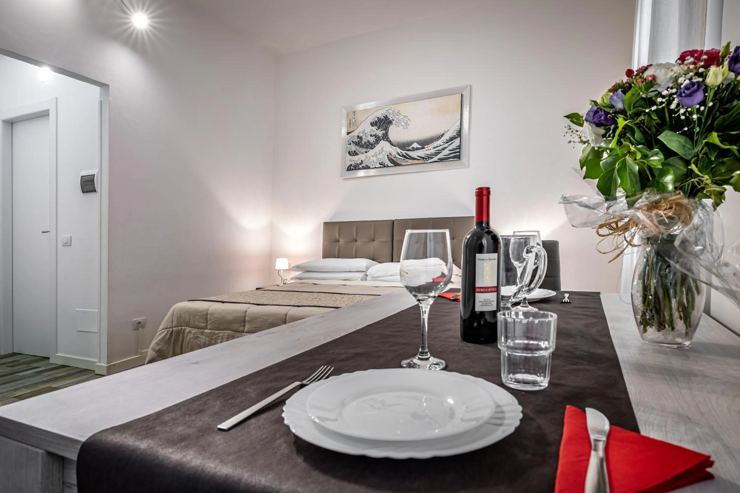 Dining area, Bed in Residenza Fanti