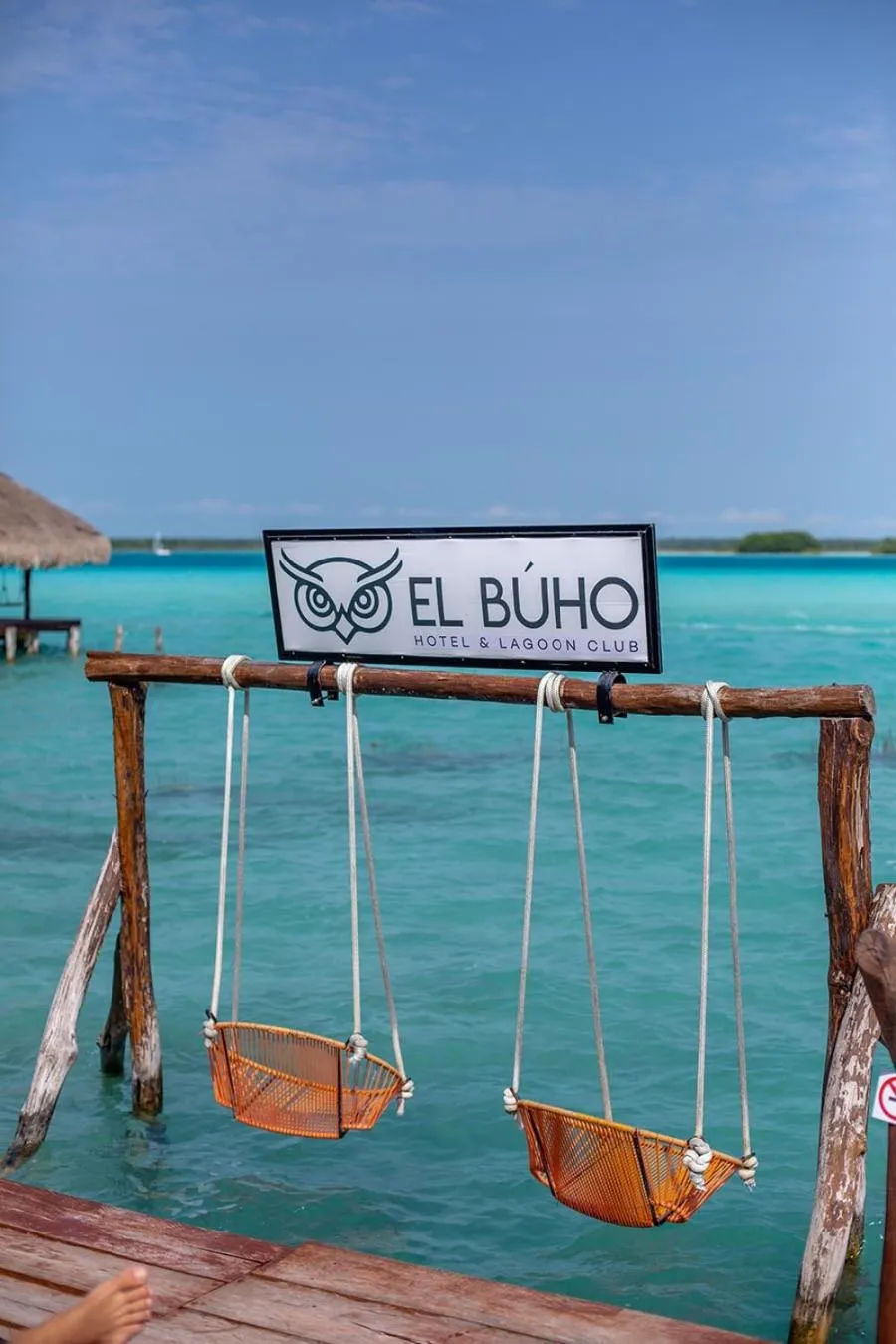 Beach in El Búho Lagoon Bacalar