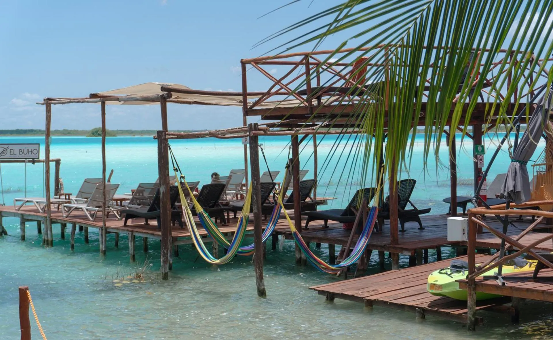 Lake view in El Búho Lagoon Bacalar