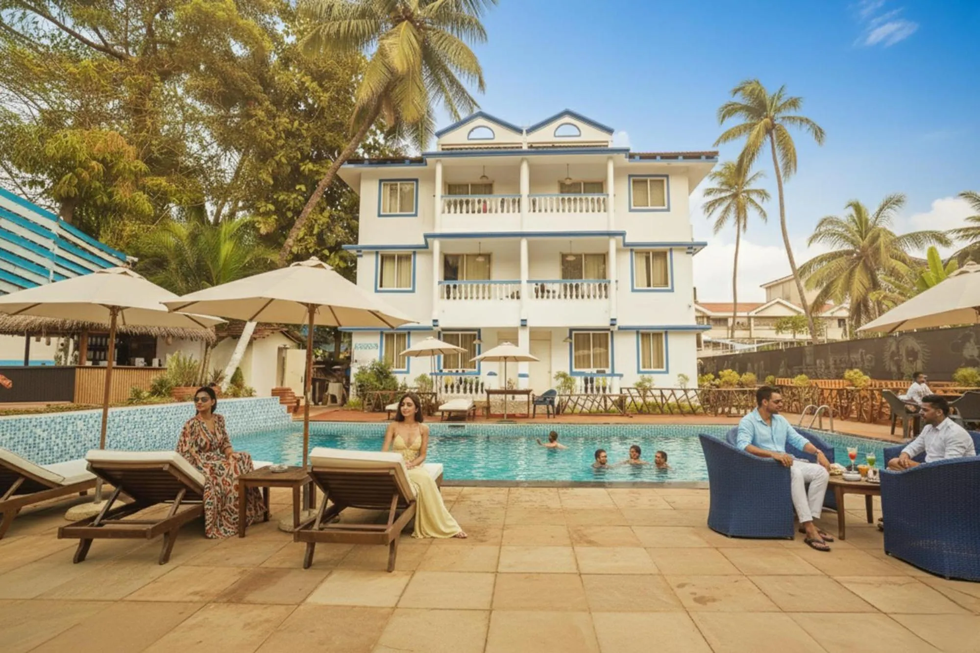 Swimming pool in FabHotel Grand Royal Palms - Nr Benaulim Beach