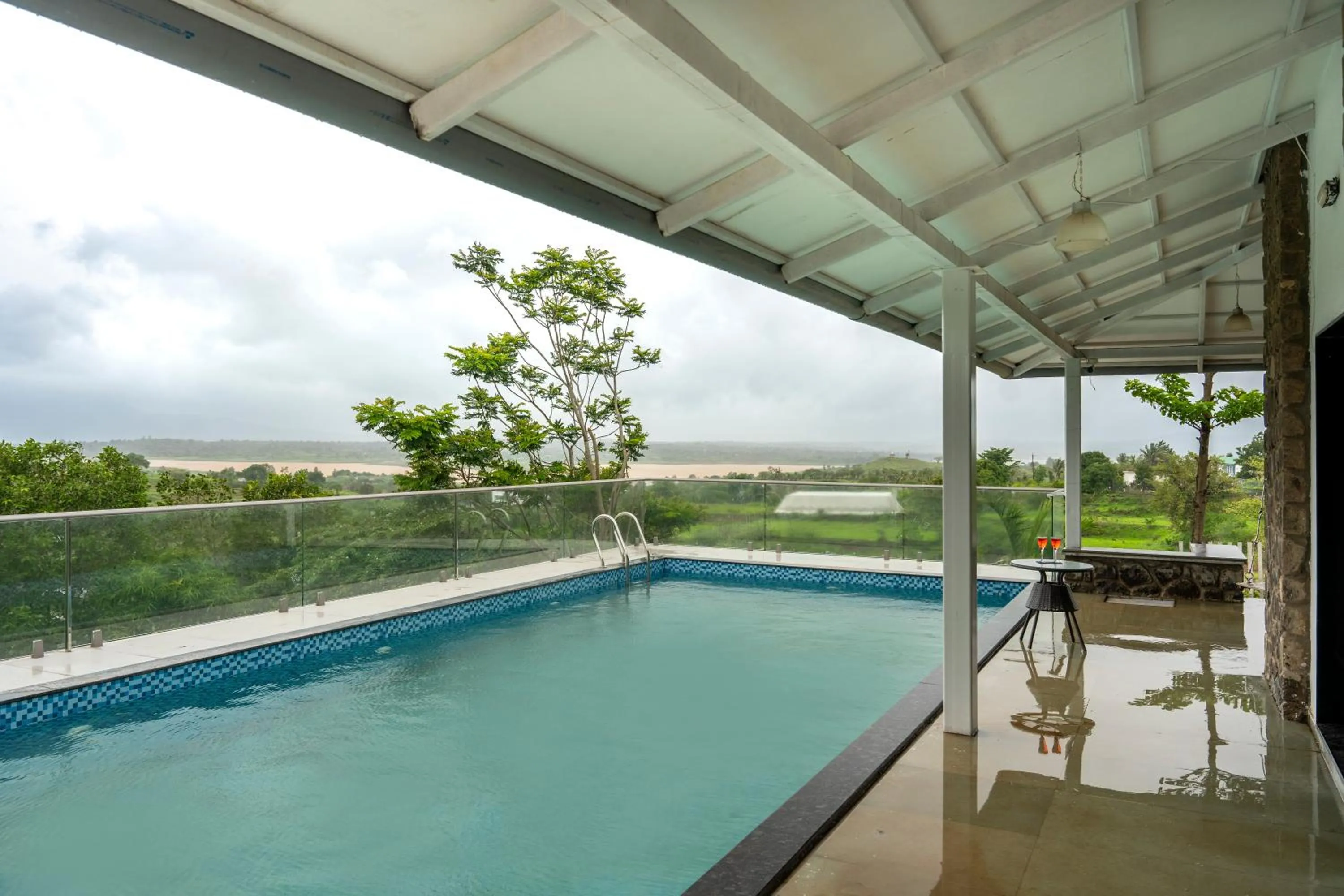 Patio in SaffronStays Le Soil, Igatpuri - pet-friendly villa with viewing deck for panoramic views