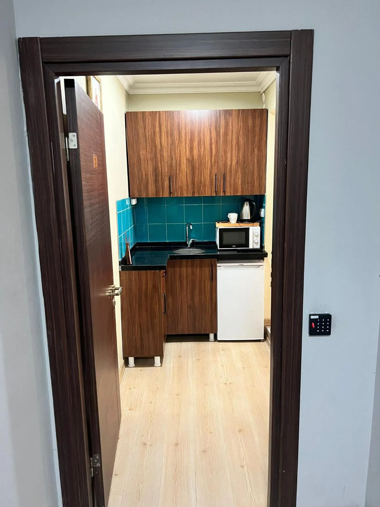 Kitchen or kitchenette in Sehir Apart Hotel