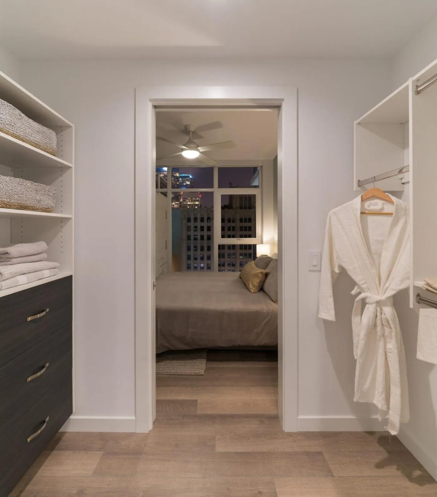 Bed in Sky-Rise Apartments