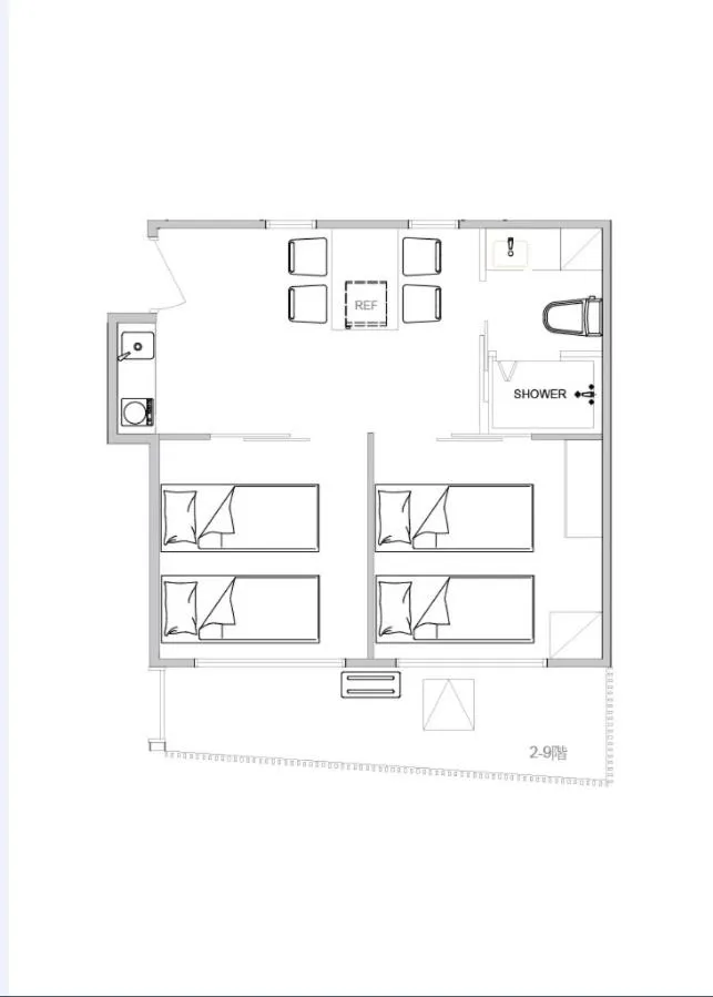 Floor plan in the Moto Hotel Asakusa