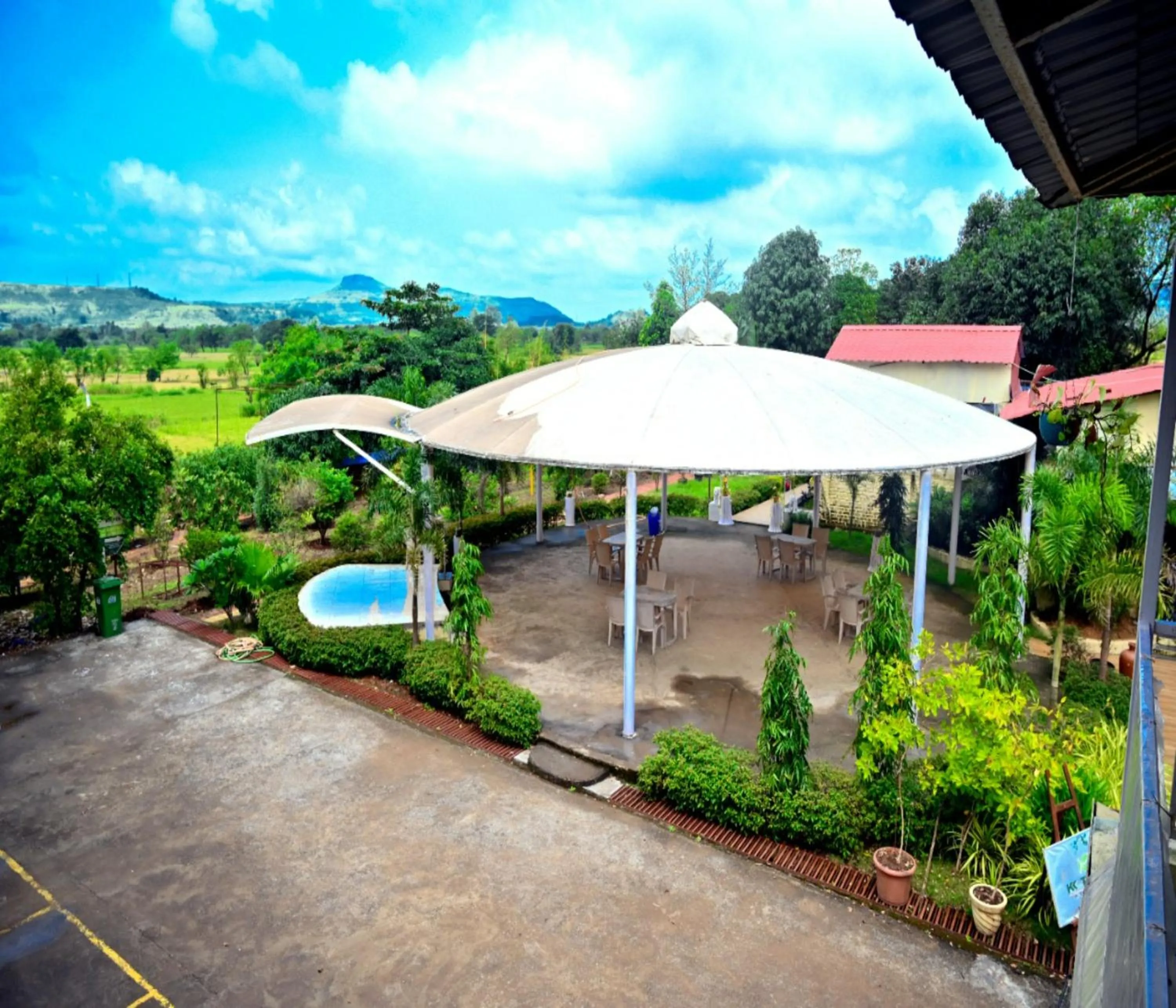 Seating area in KK Tree Retreat Igatpuri
