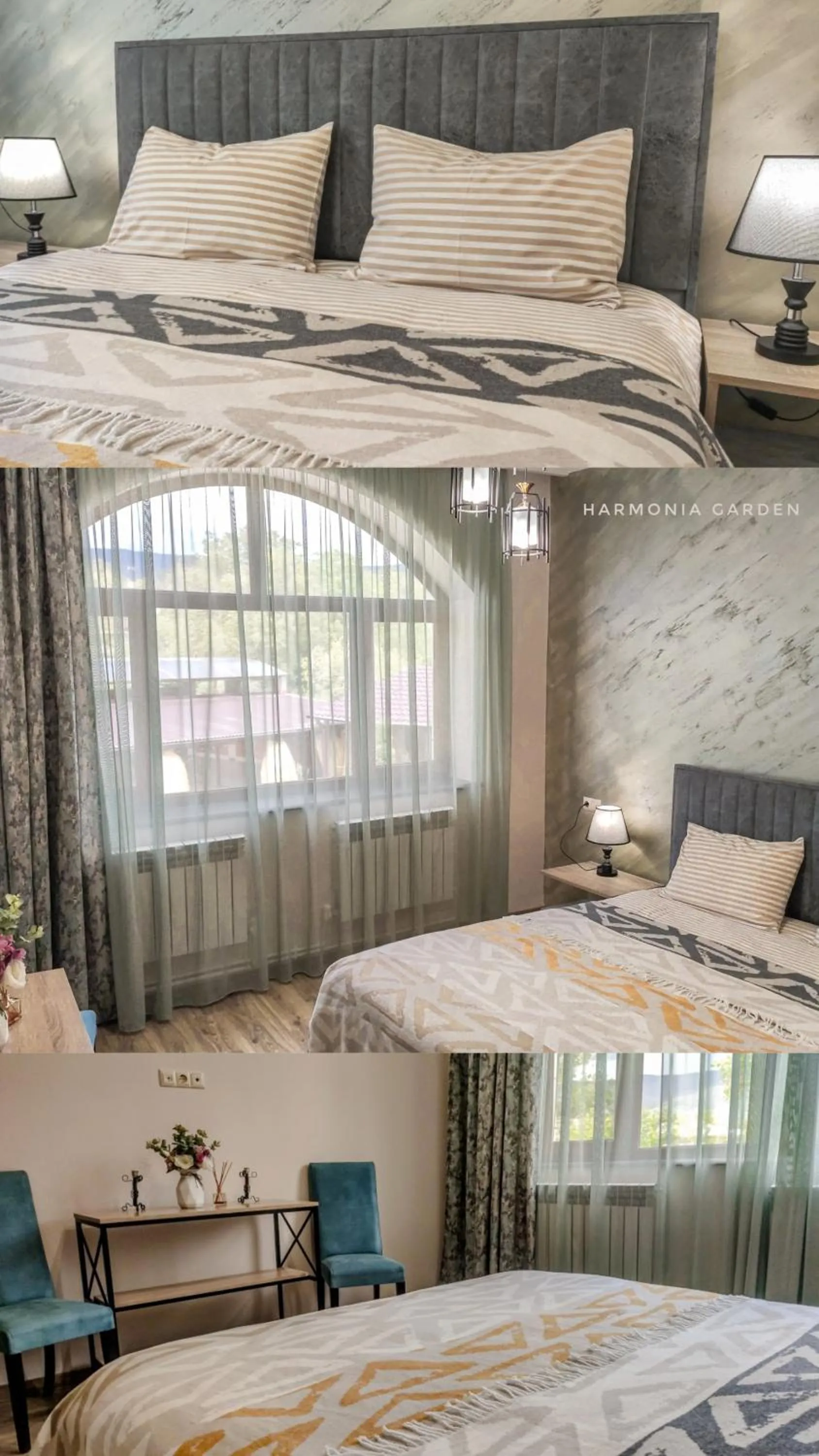 Bed in Harmonia Garden GastroYard&Hotel