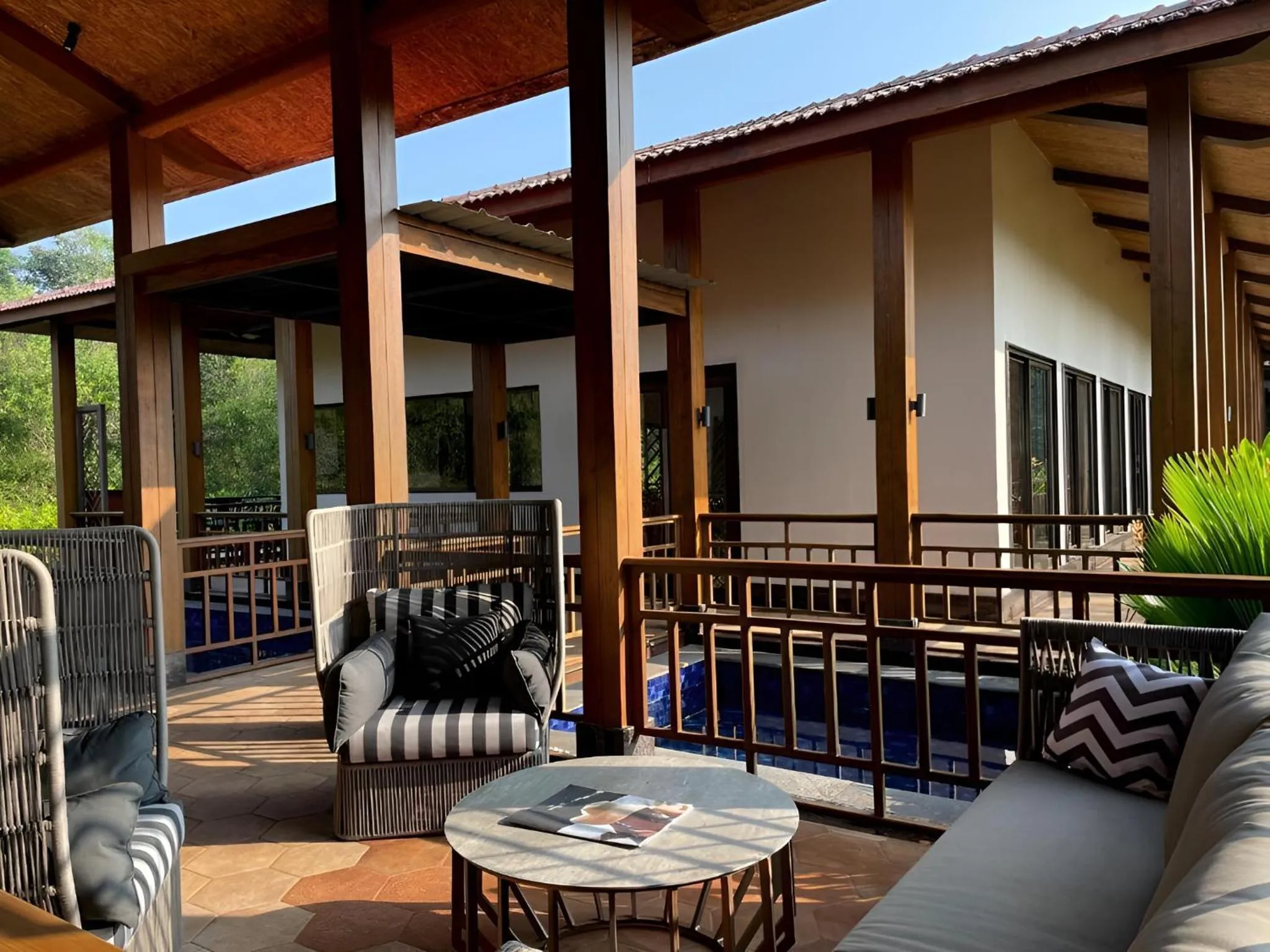 Patio in The Postcard Hideaway, Netravali Wildlife Sanctuary, Goa