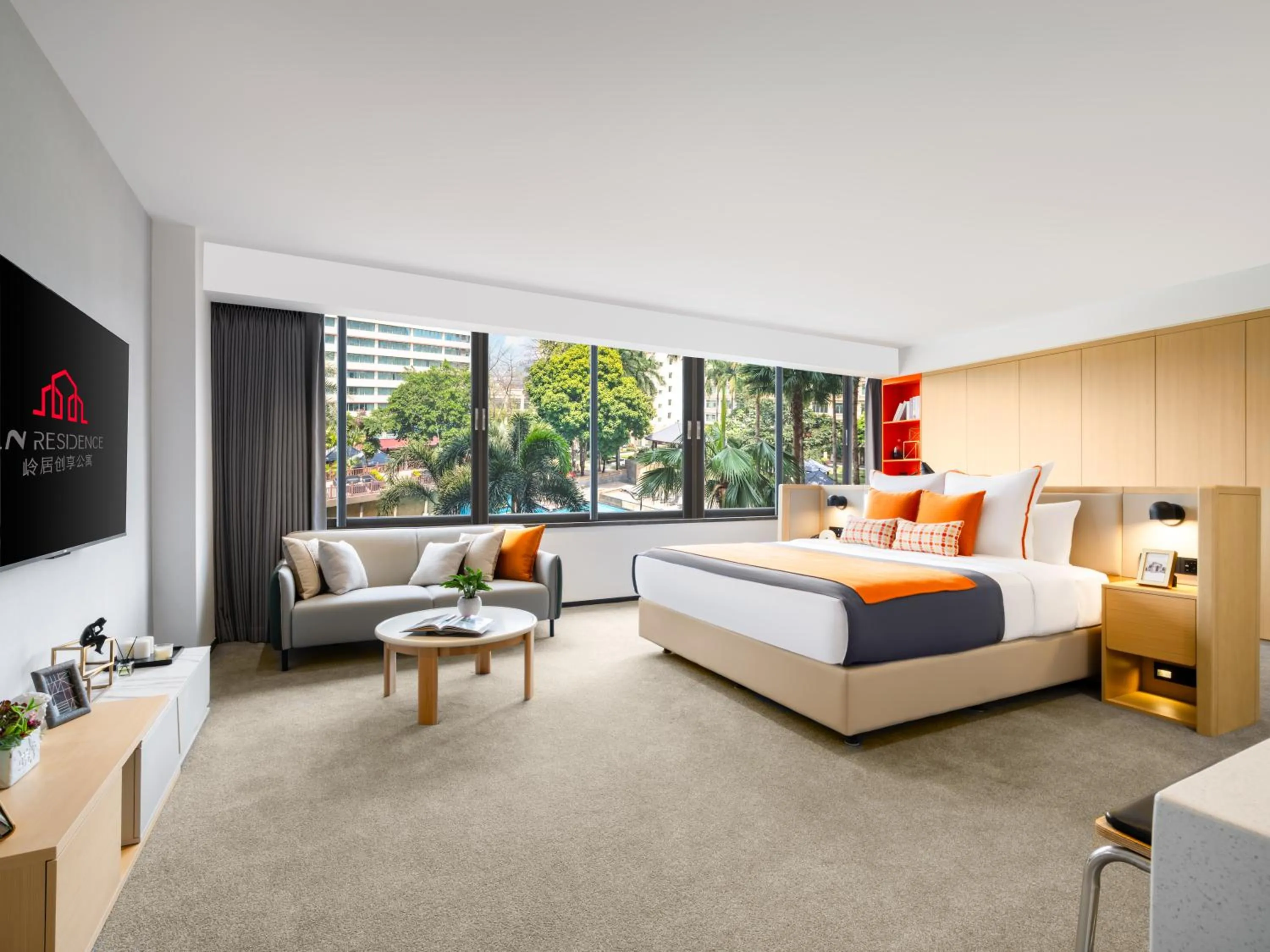 Seating area, Bed in Guangzhou Dong Fang Hotel