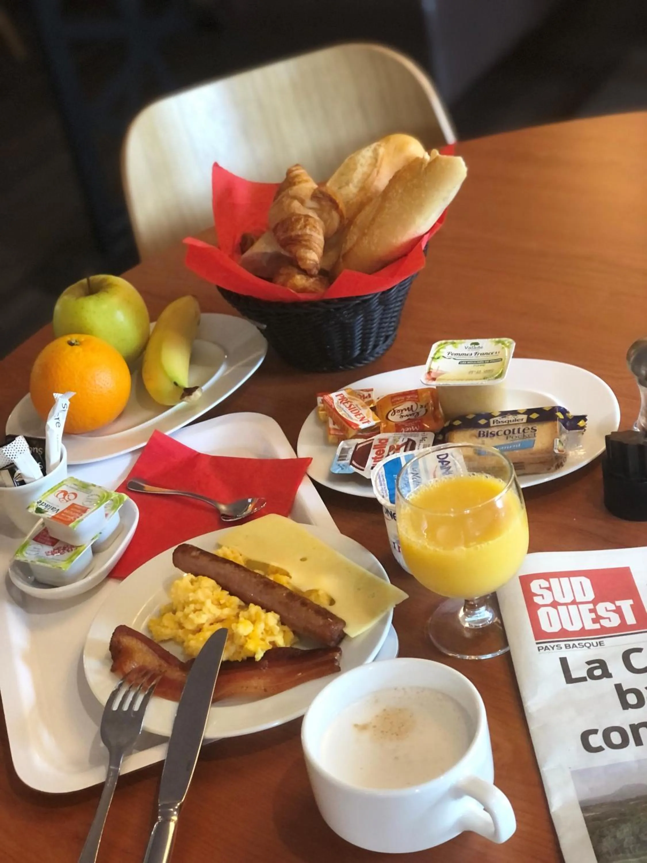 Continental breakfast in Hotel Donibane Saint-Jean-de-Luz