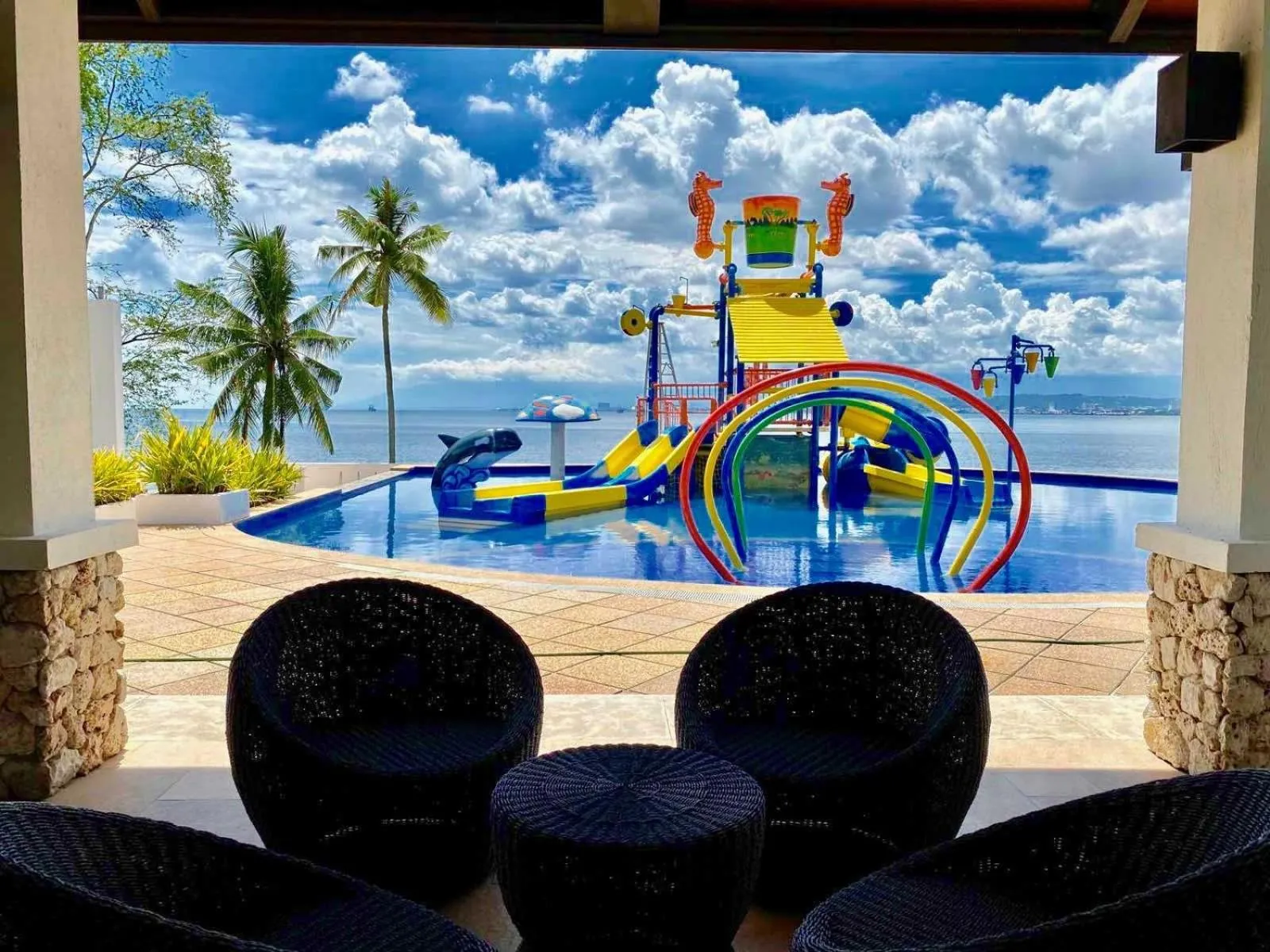 Aqua park in Crusoe Cabins Costa Azalea