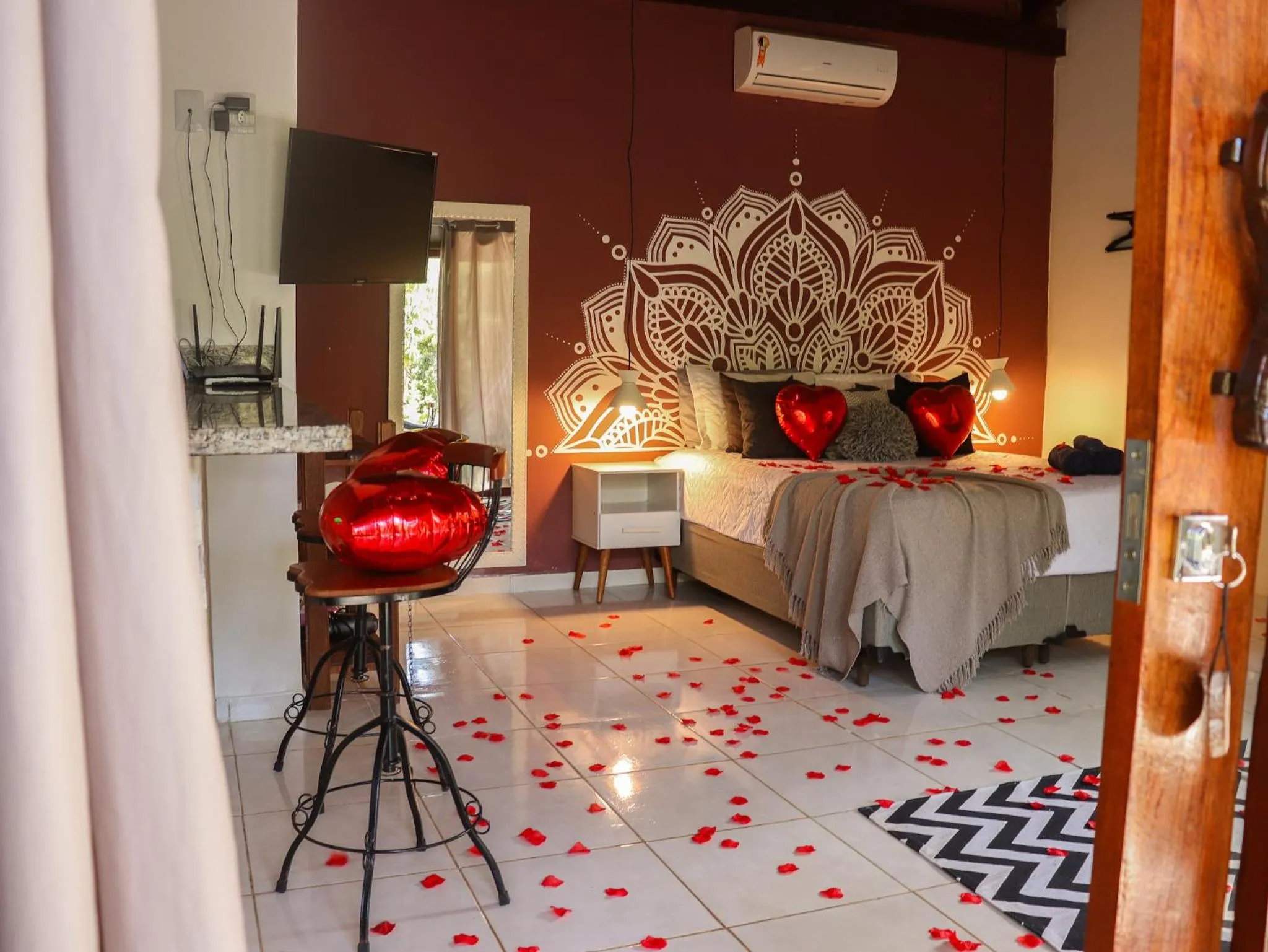 Seating area, Bed in Chalés Pura Vida