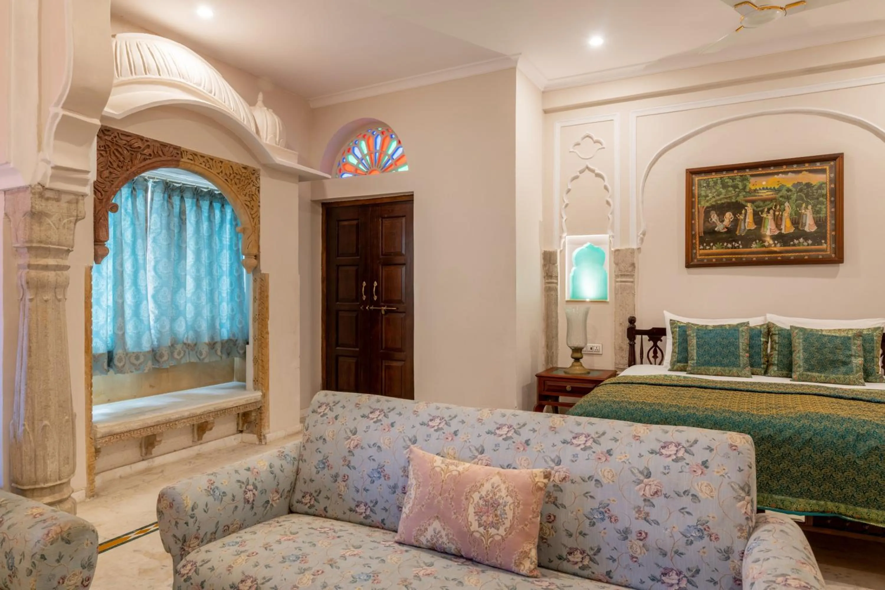 Bed in Rajasthan Palace - A Heritage Boutique Hotel in Jaipur