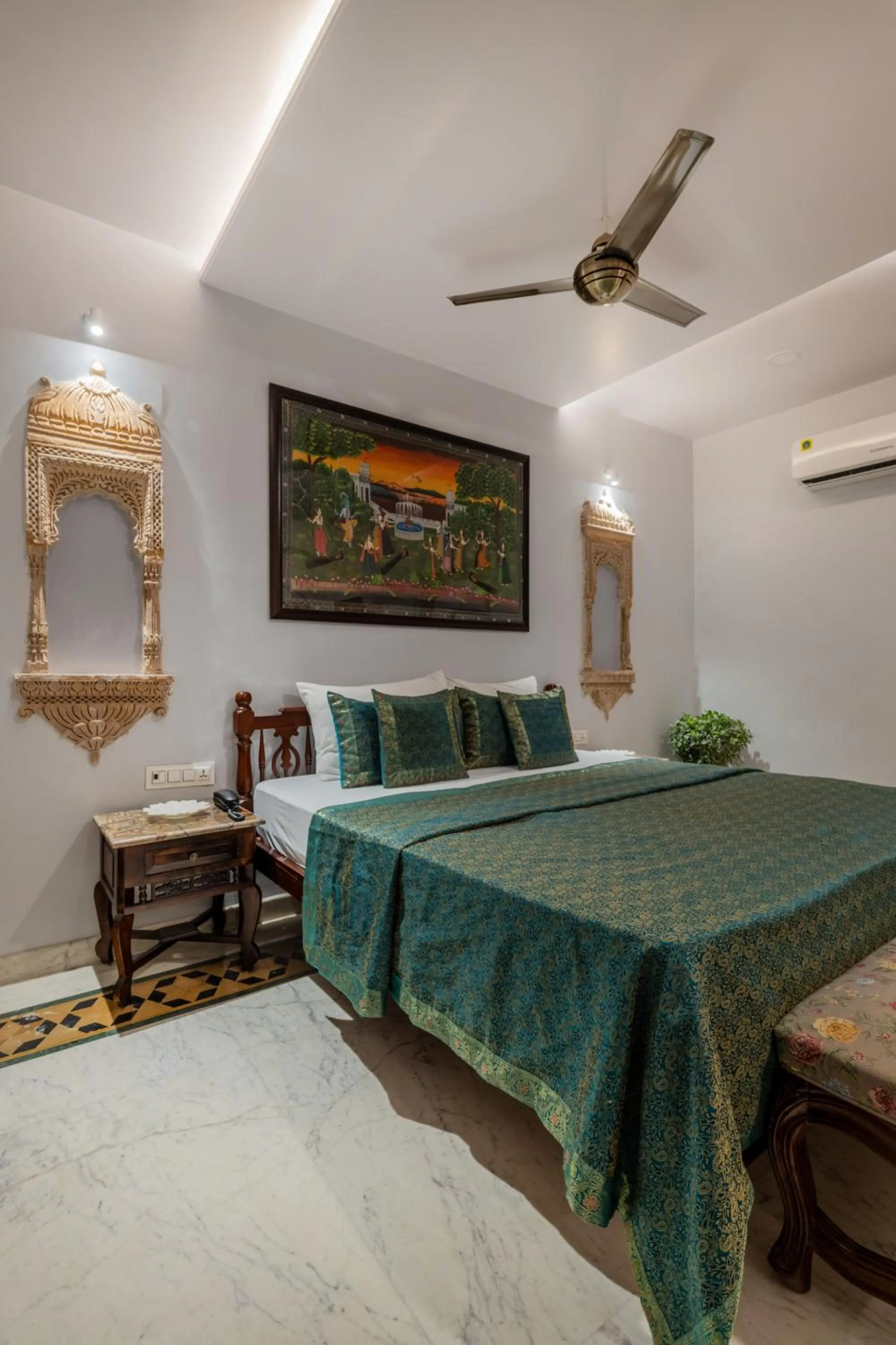 Bed in Rajasthan Palace - A Heritage Boutique Hotel in Jaipur