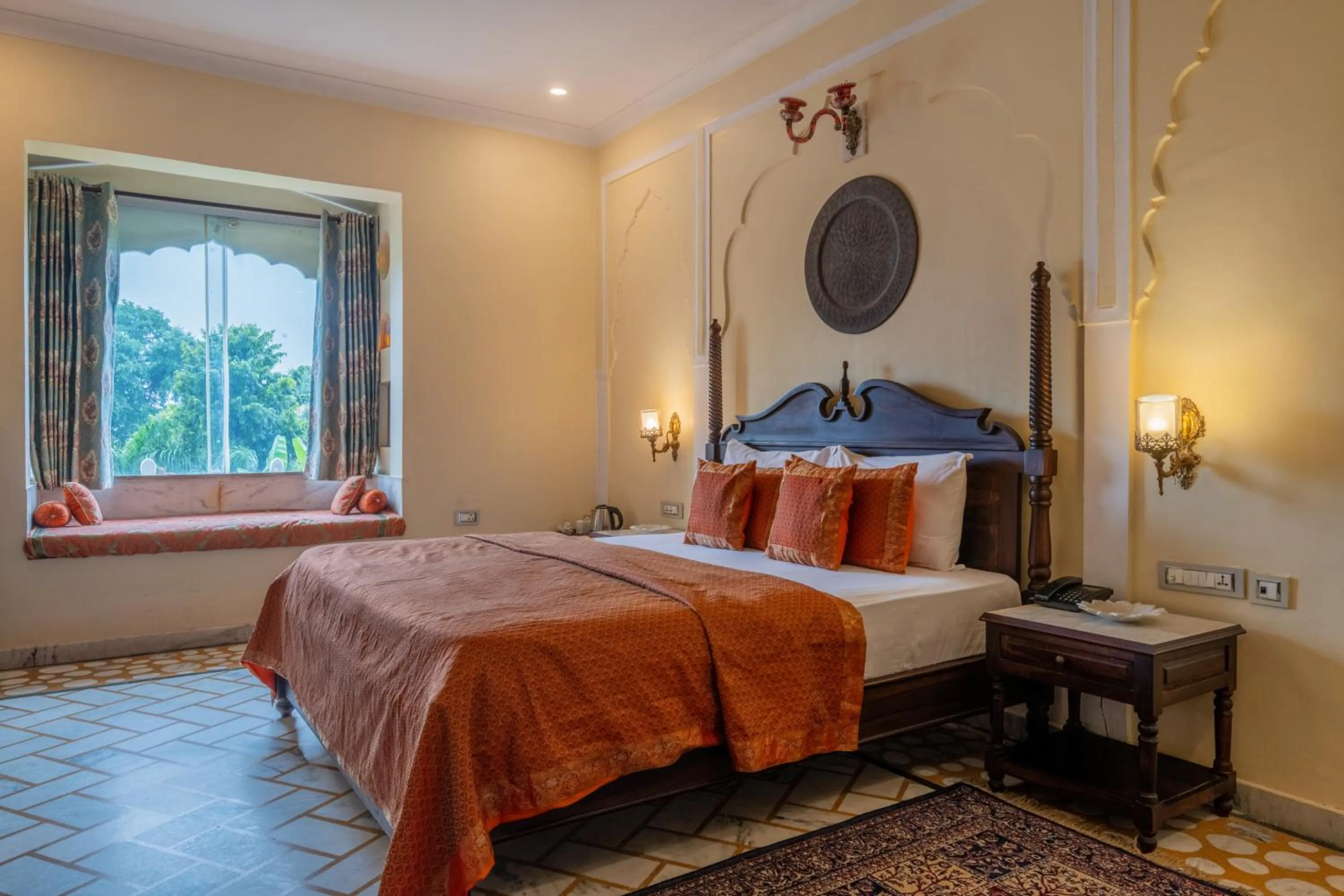 Bed in Rajasthan Palace - A Heritage Boutique Hotel in Jaipur