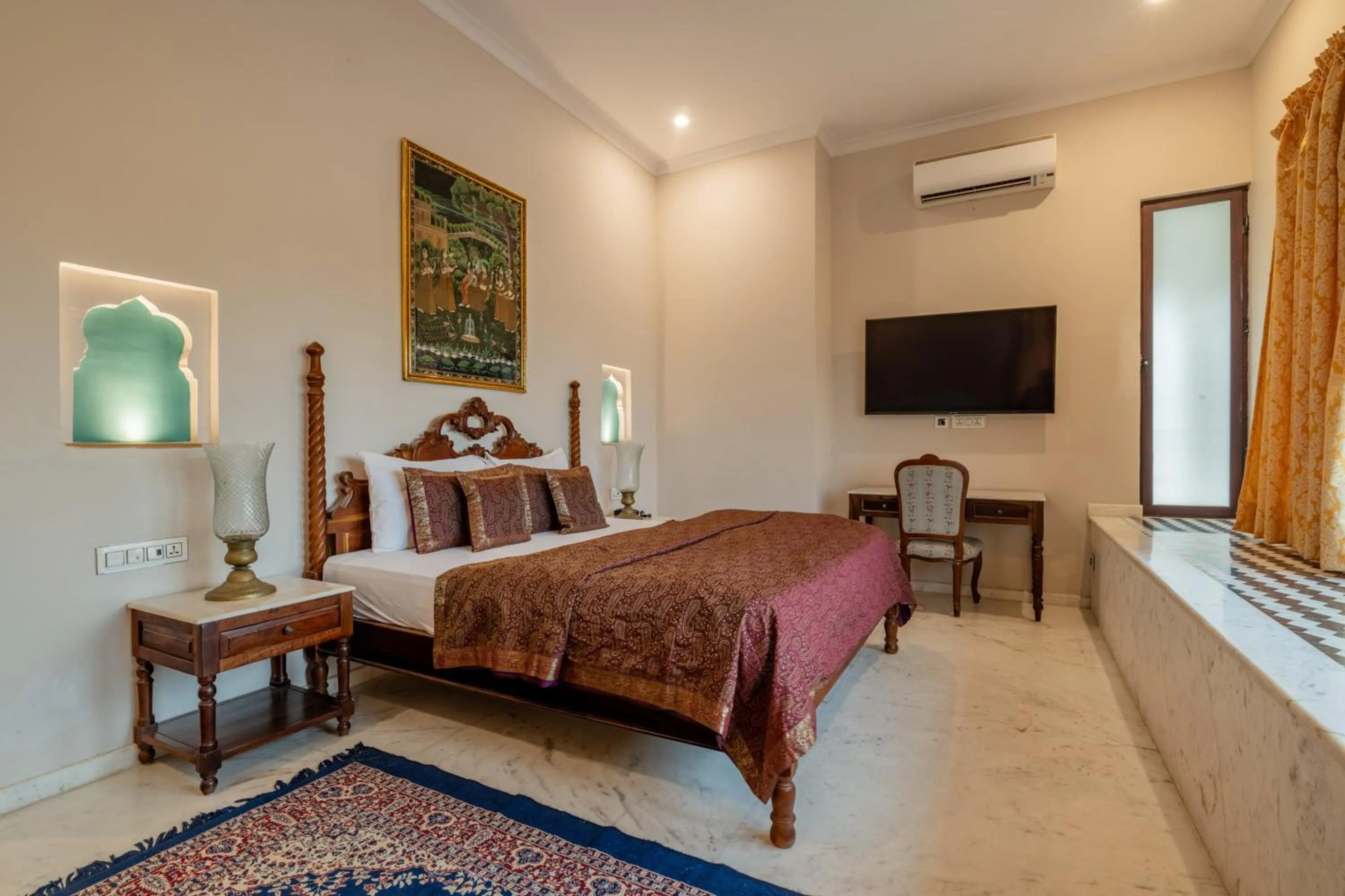Bed in Rajasthan Palace - A Heritage Boutique Hotel in Jaipur