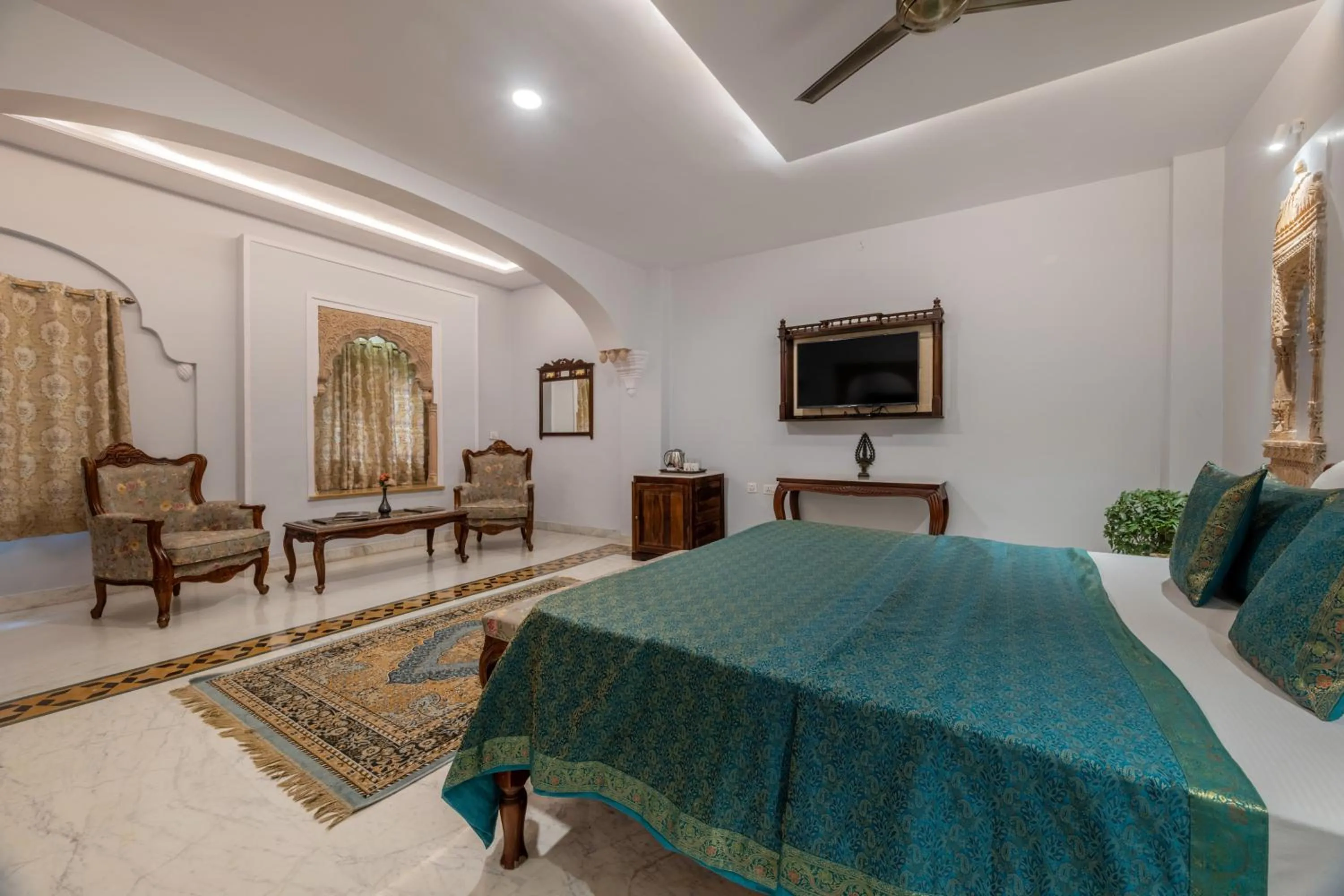 Bed in Rajasthan Palace - A Heritage Boutique Hotel in Jaipur