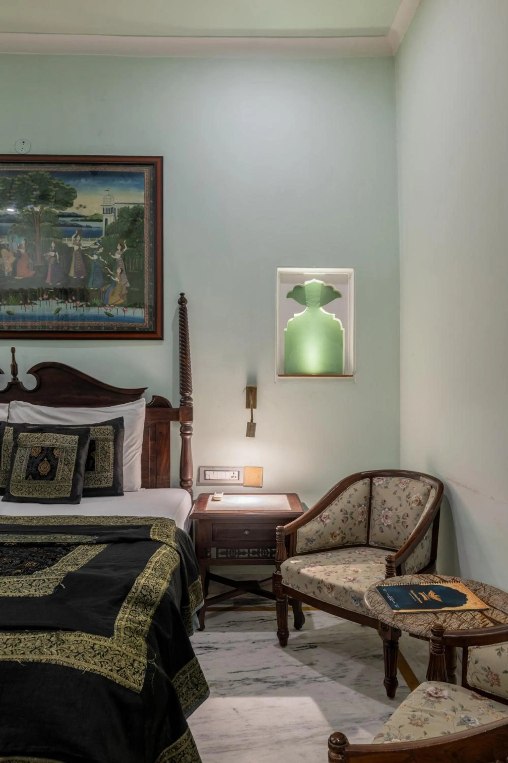 Bed in Rajasthan Palace - A Heritage Boutique Hotel in Jaipur