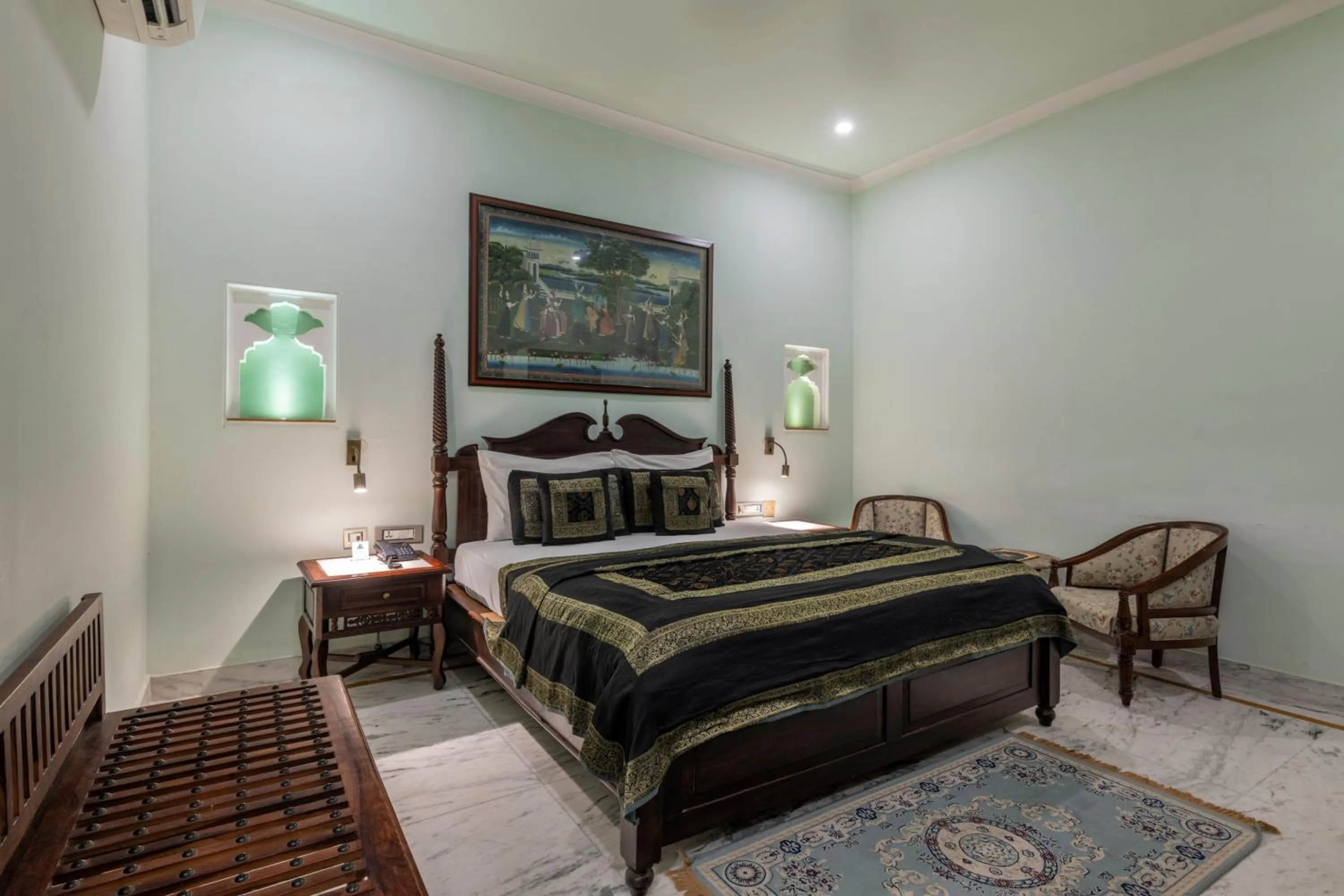 Bed in Rajasthan Palace - A Heritage Boutique Hotel in Jaipur