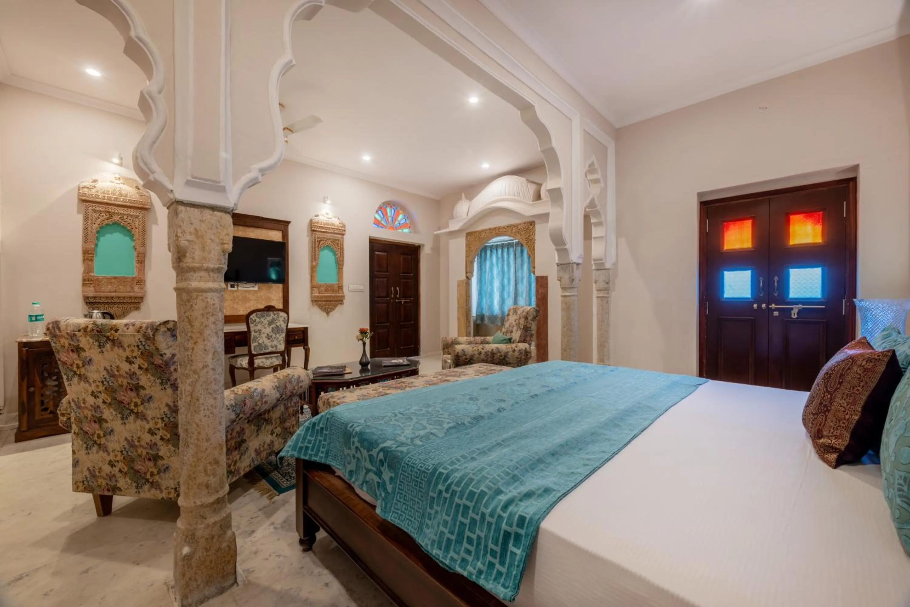 Bed in Rajasthan Palace - A Heritage Boutique Hotel in Jaipur