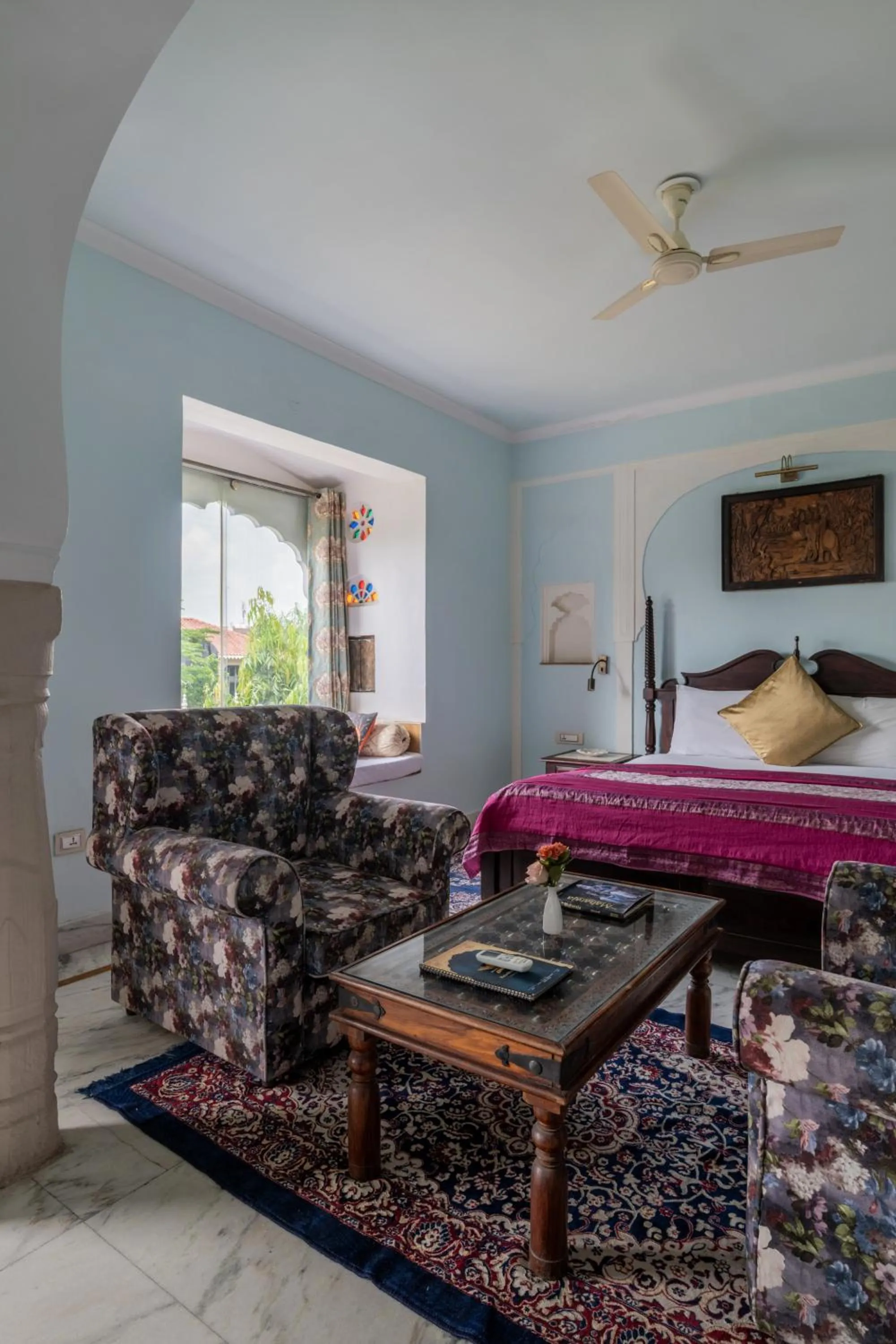 Bed in Rajasthan Palace - A Heritage Boutique Hotel in Jaipur