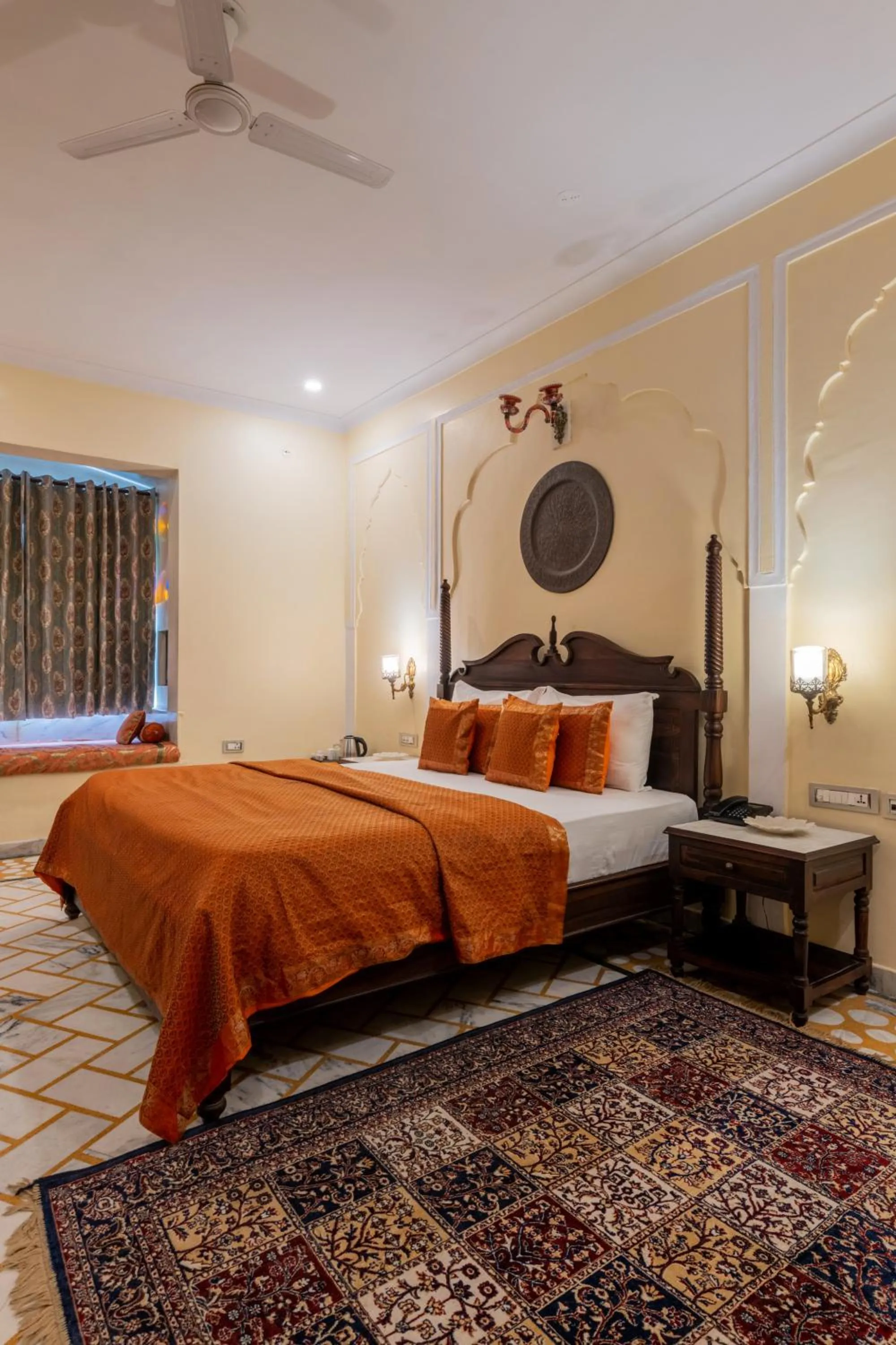 Bed in Rajasthan Palace - A Heritage Boutique Hotel in Jaipur