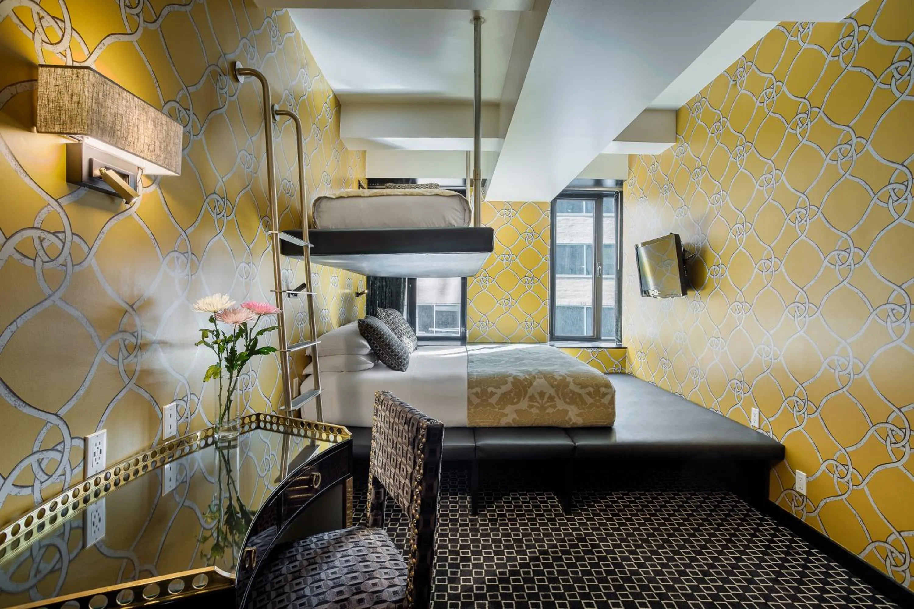 Bed in 45 Times Square Hotel