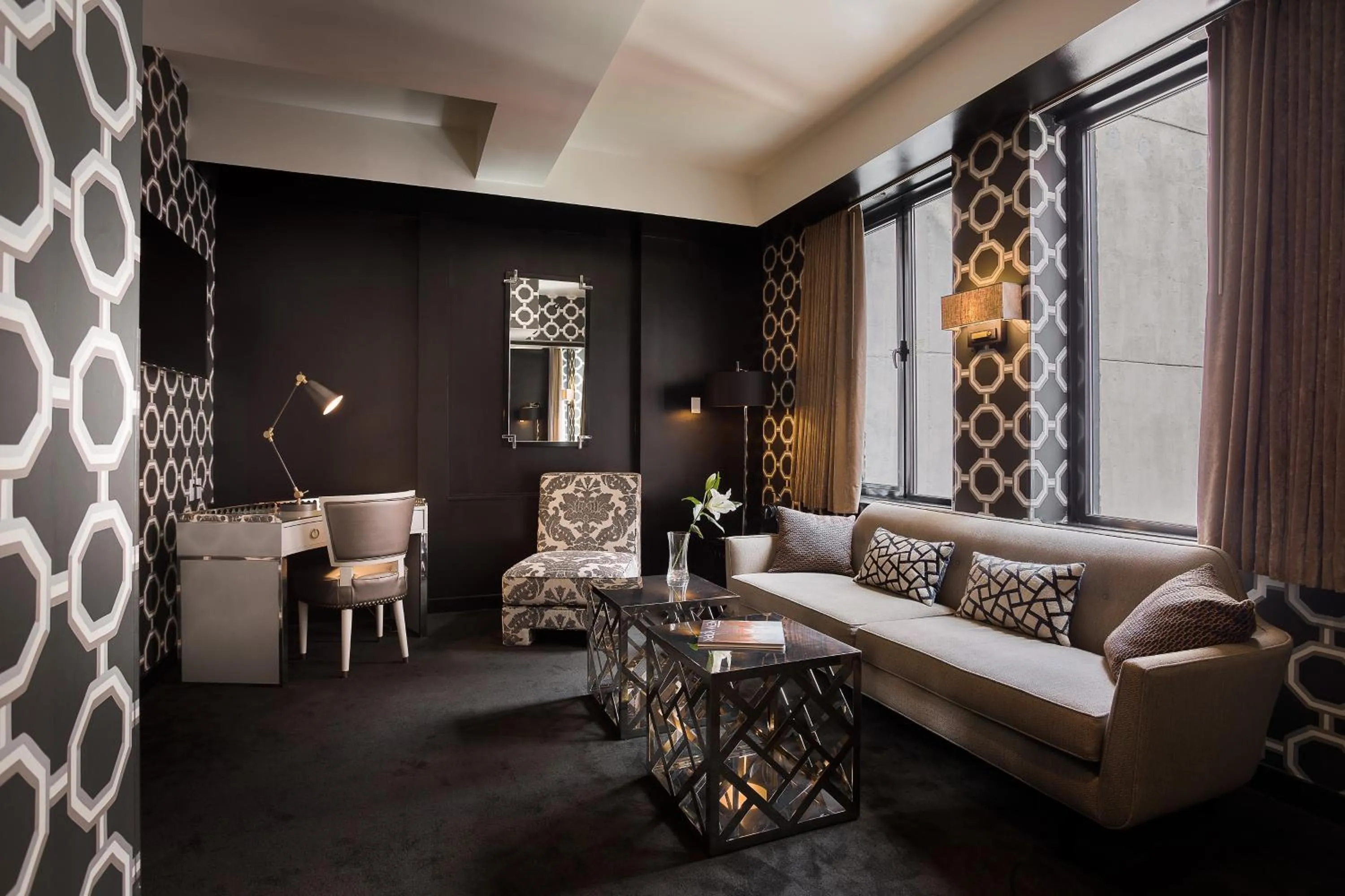 Living room in 45 Times Square Hotel