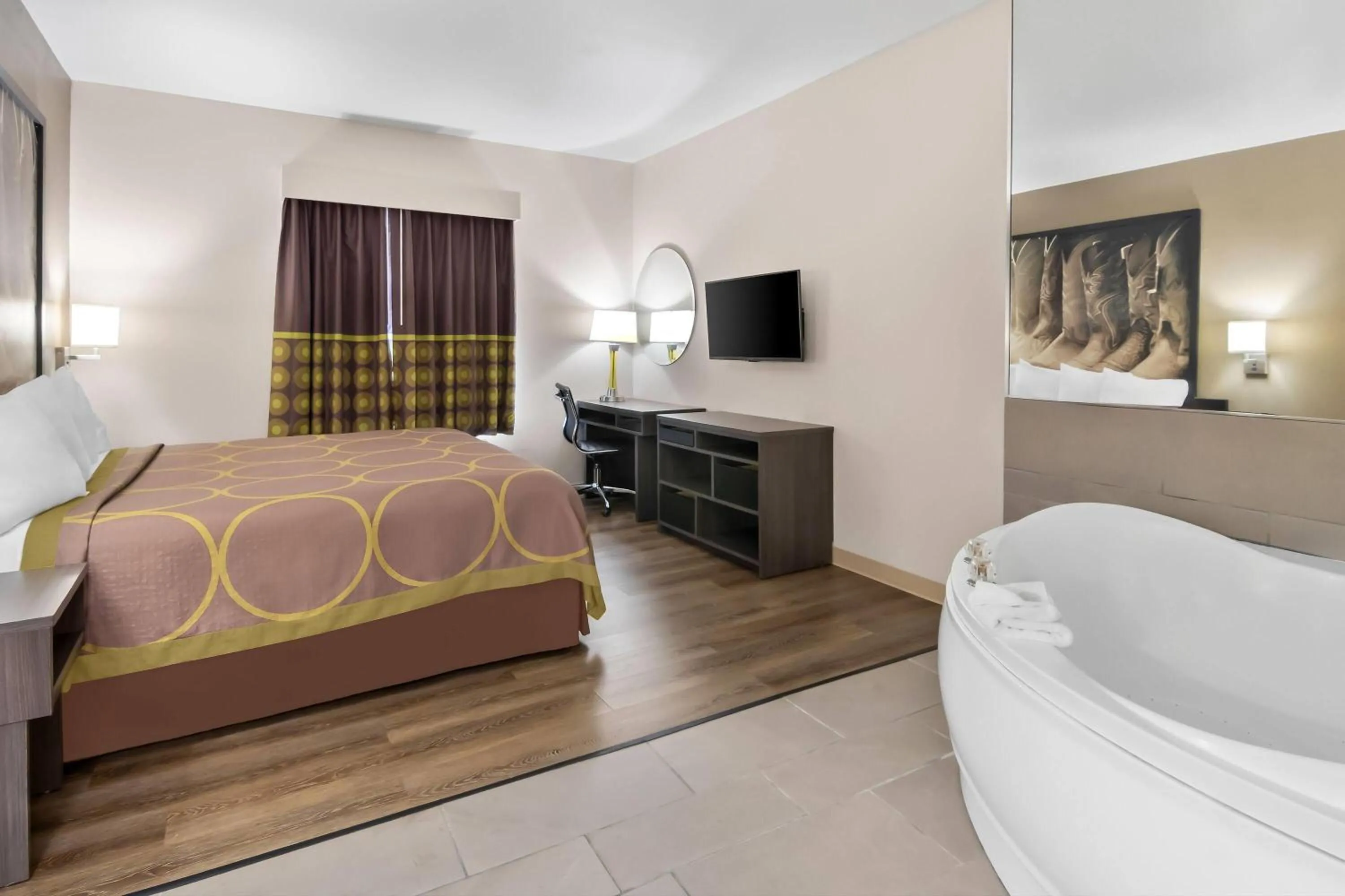 Bed in Super 8 by Wyndham Fort Worth Stockyards