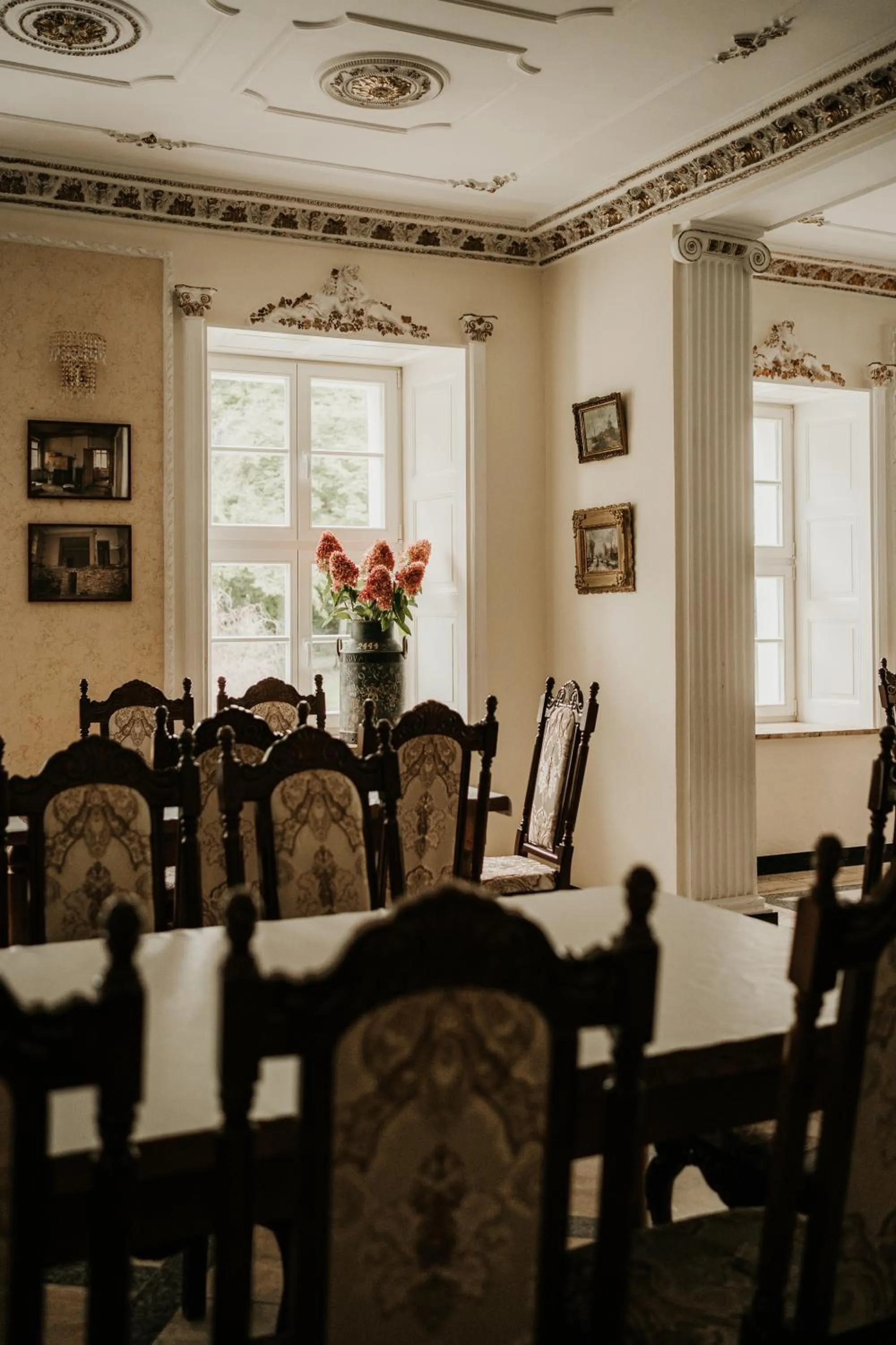 Dining area in Pałac Bogaczów - noclegi - restauracja - przyjęcia
