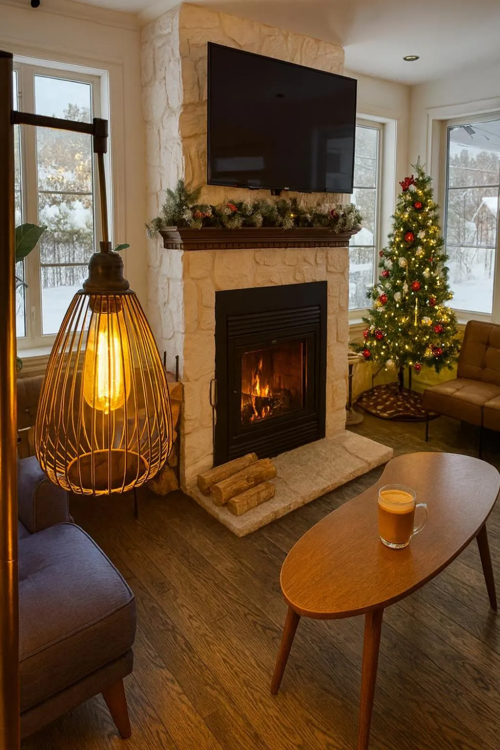 Communal lounge/ TV room in Le 900 Tremblant Inn Café and Bistro
