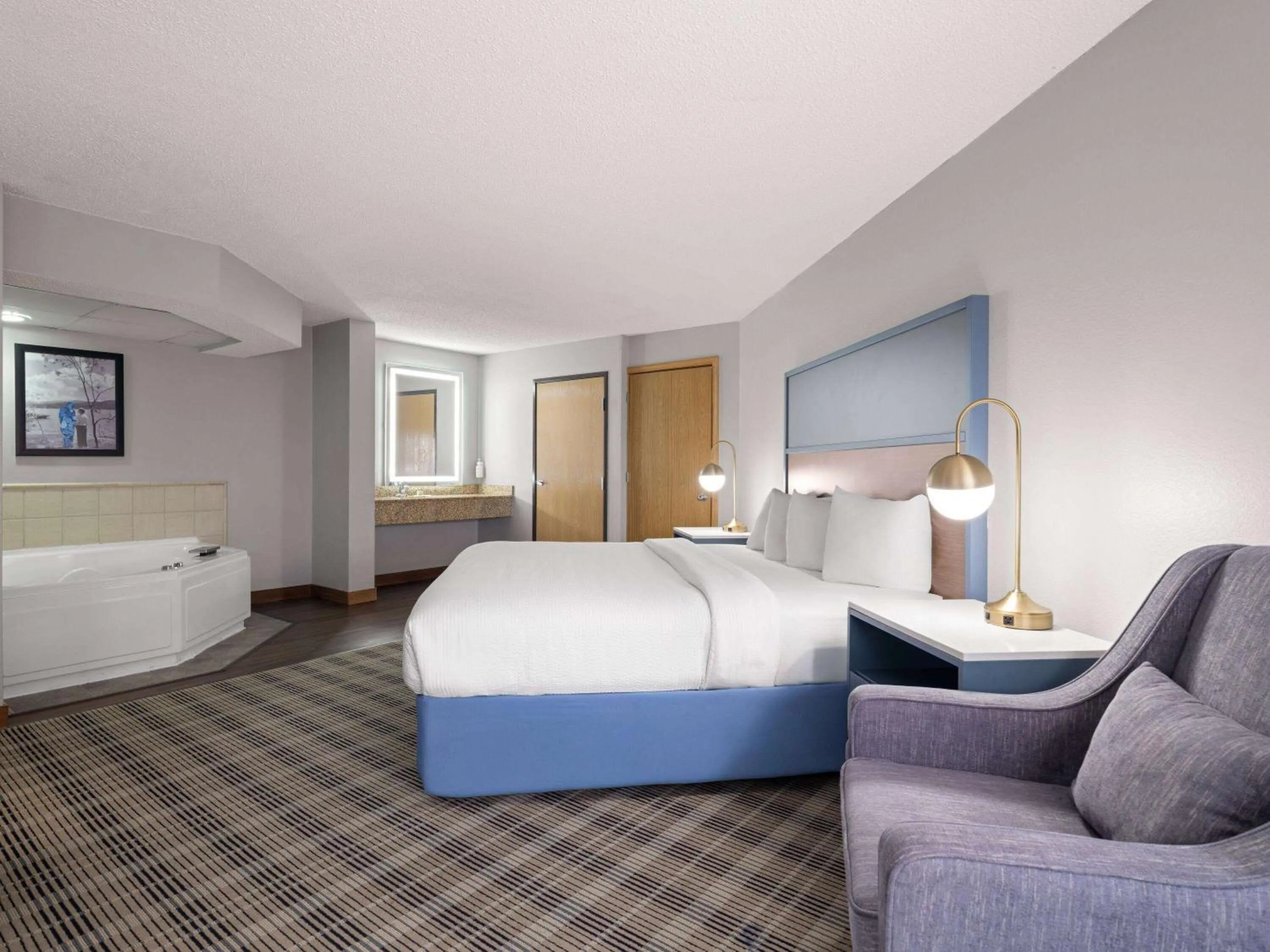 Bath, Bed in AmericInn by Wyndham Shakopee Near Canterbury Park