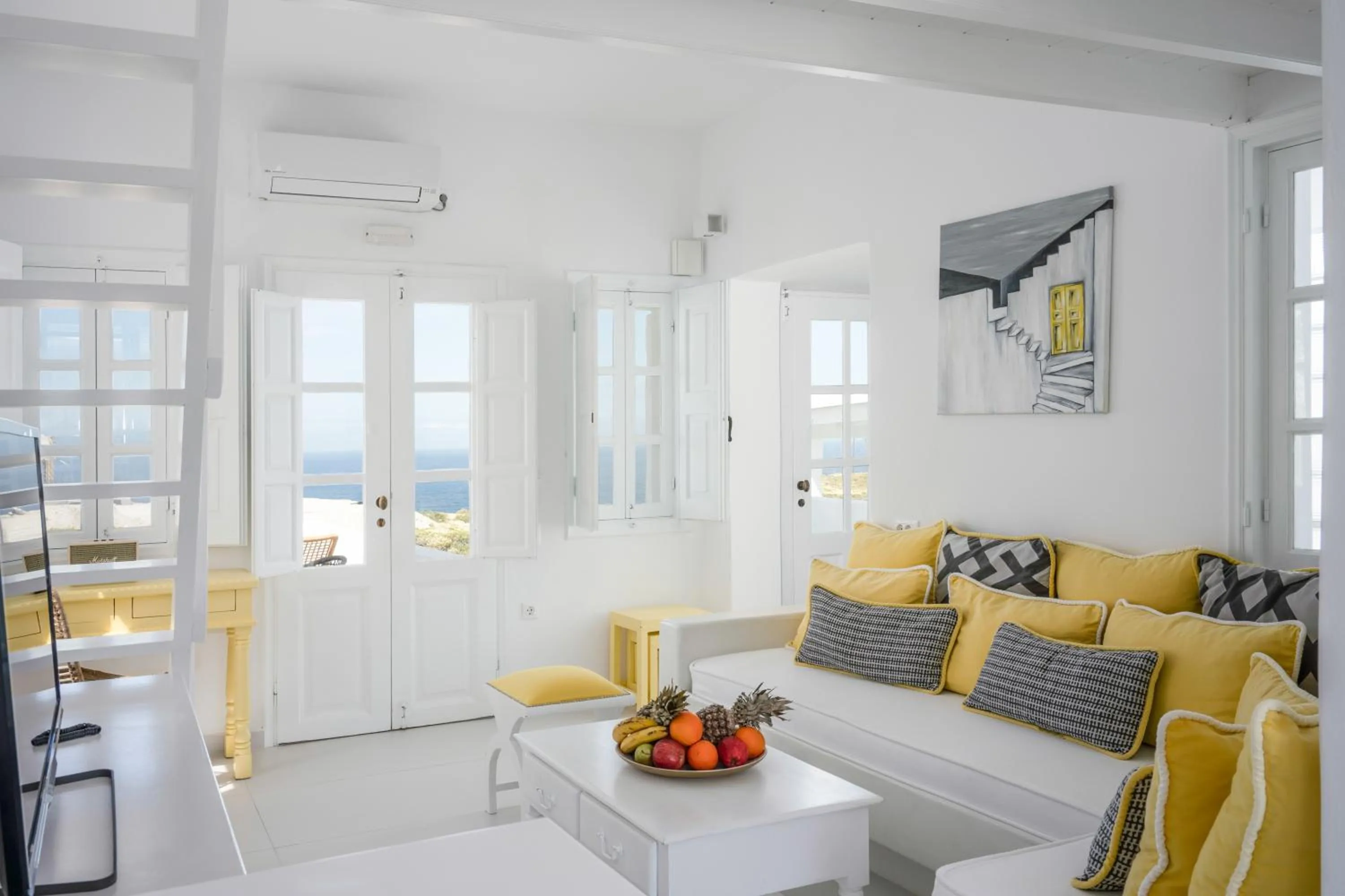 Living room in Oia Sunset Villas
