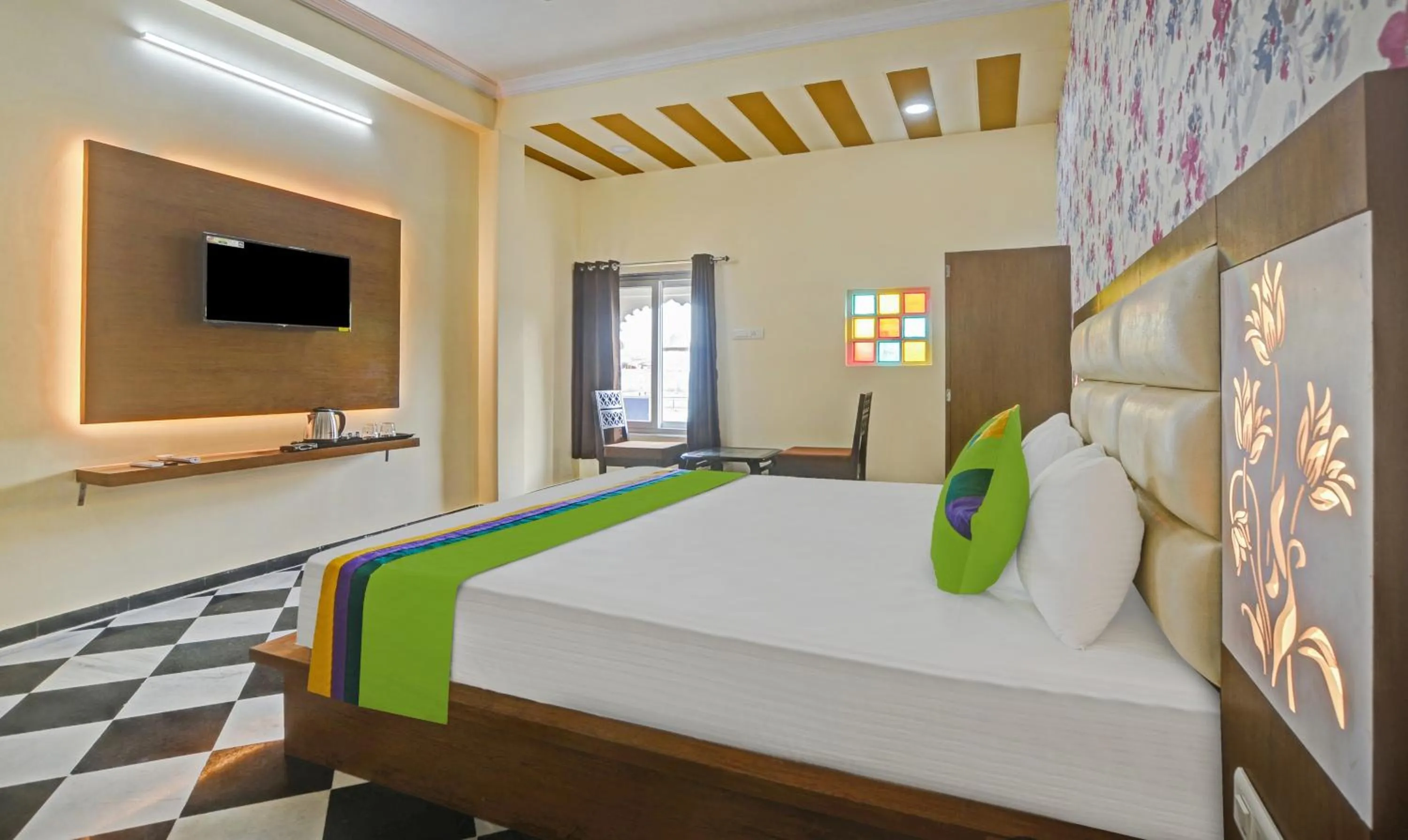 Bed in Hotel Vishvam Residency Udaipur