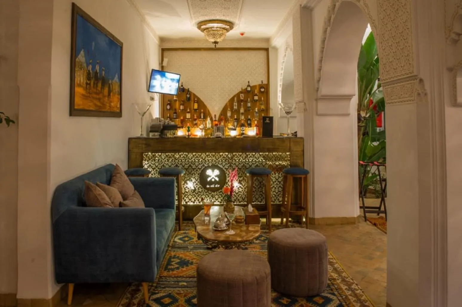 Lounge or bar in Riad la clé d'or & spa