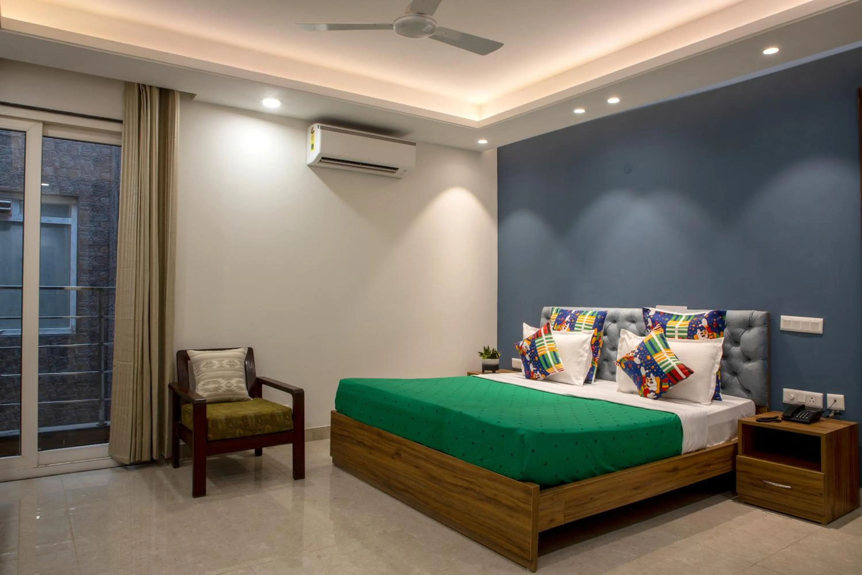 Bedroom, Bed in Perch Service Apartment-MG Road