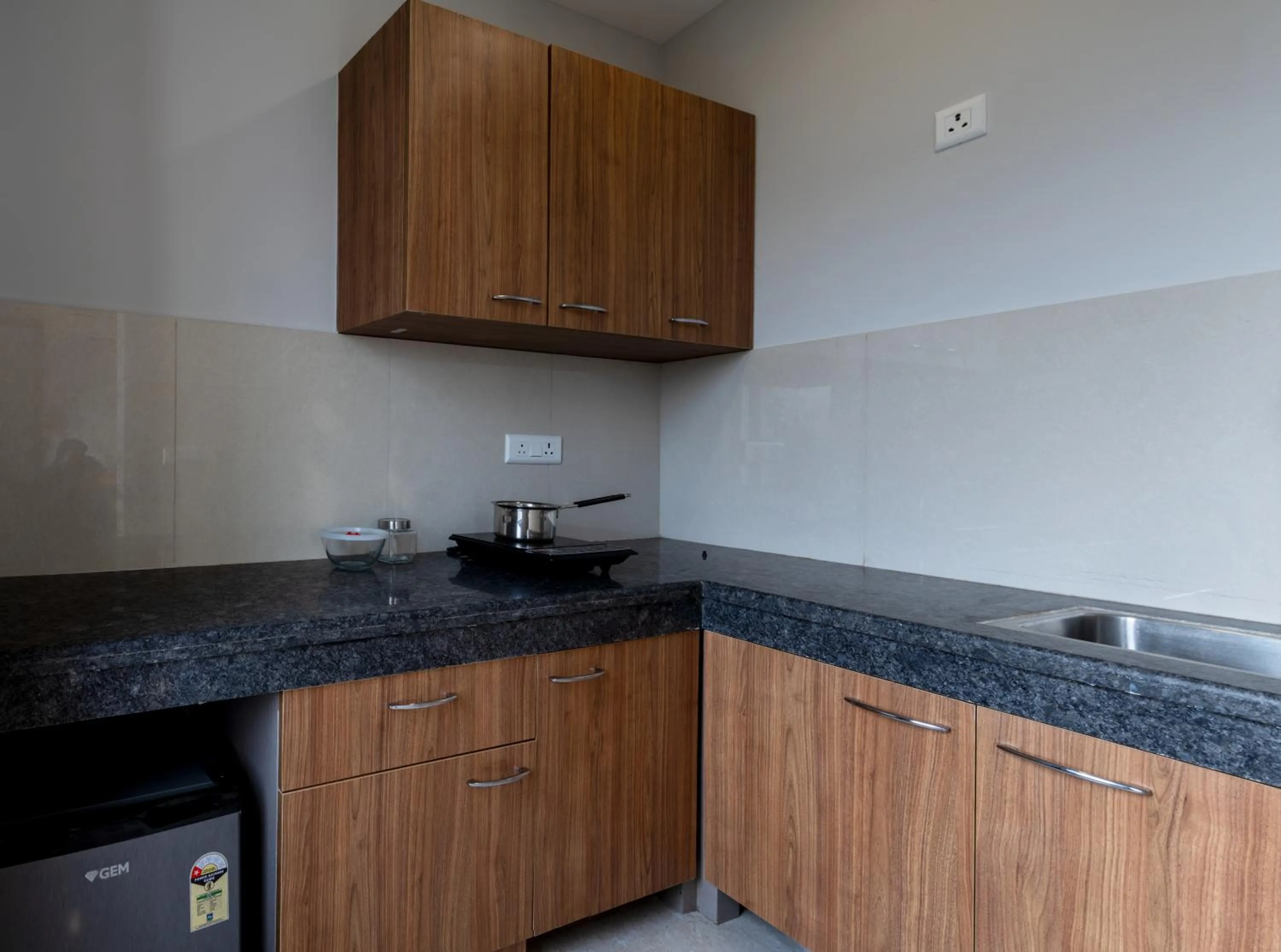 Kitchen or kitchenette in Perch Service Apartment-MG Road