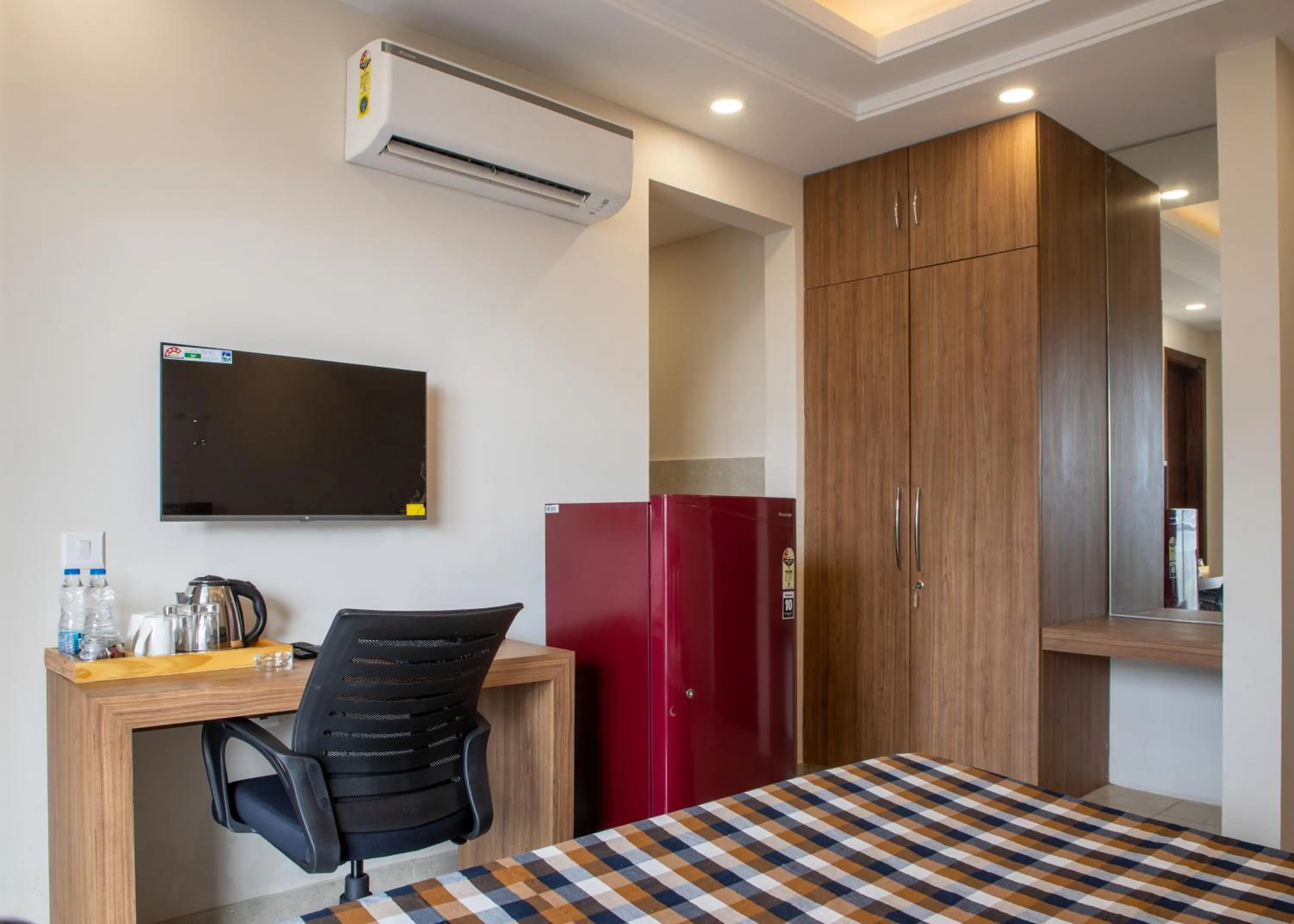 Bedroom, Bed in Perch Service Apartment-MG Road