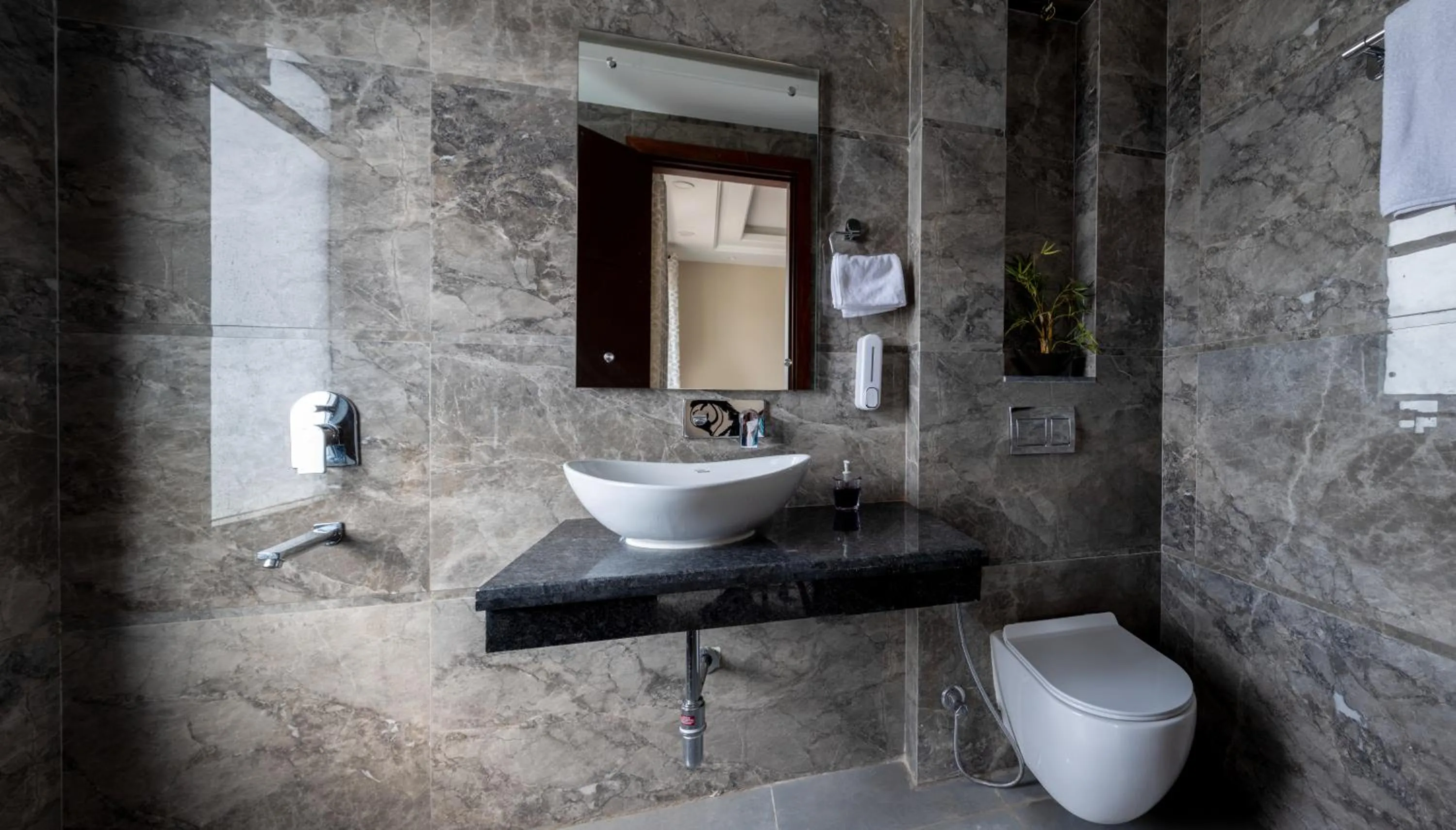 Kitchen or kitchenette in Perch Service Apartment-MG Road