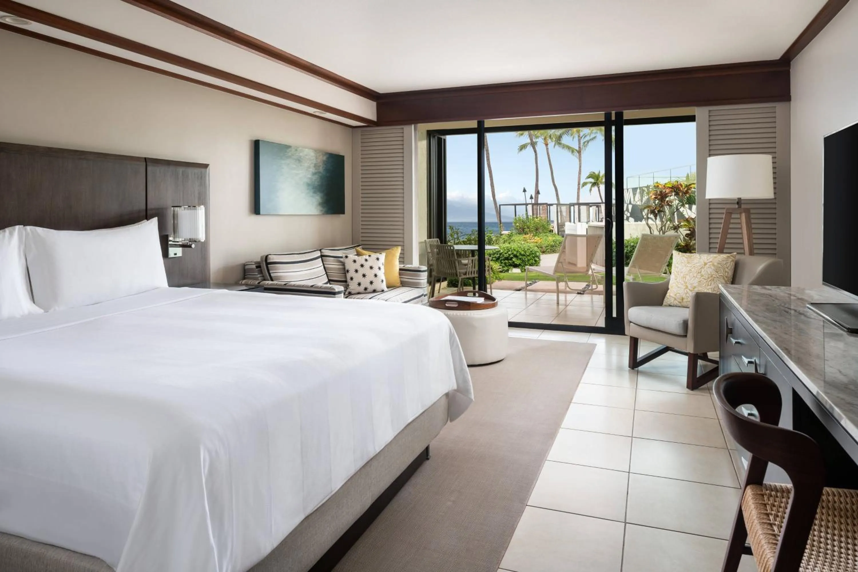 Ocean Oversize Lanai, Guest room, 1 King, Ground floor in Wailea Beach Resort - Marriott, Maui