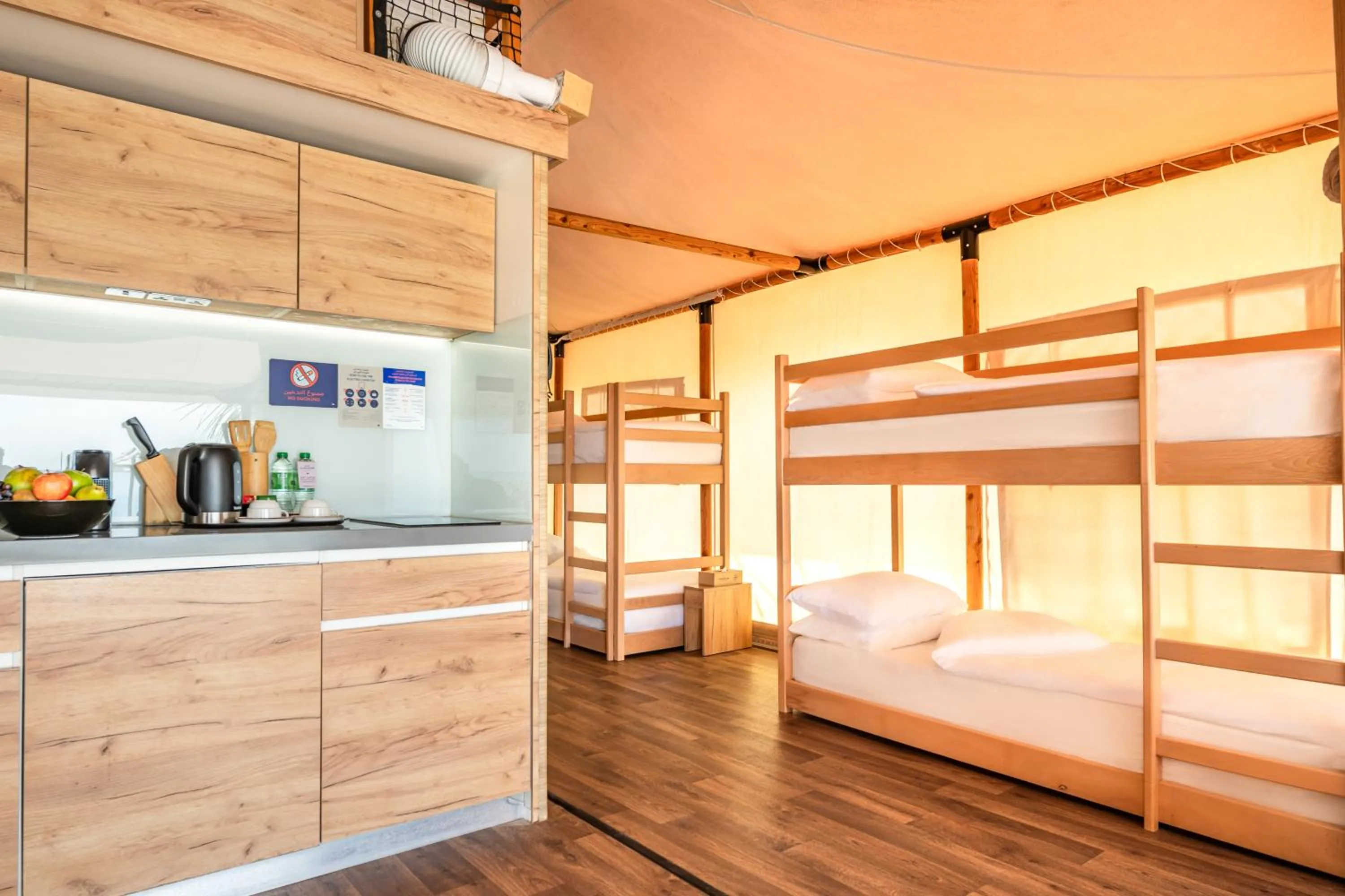 bunk bed, Bed in Bab Al Nojoum Hudayriyat Camp