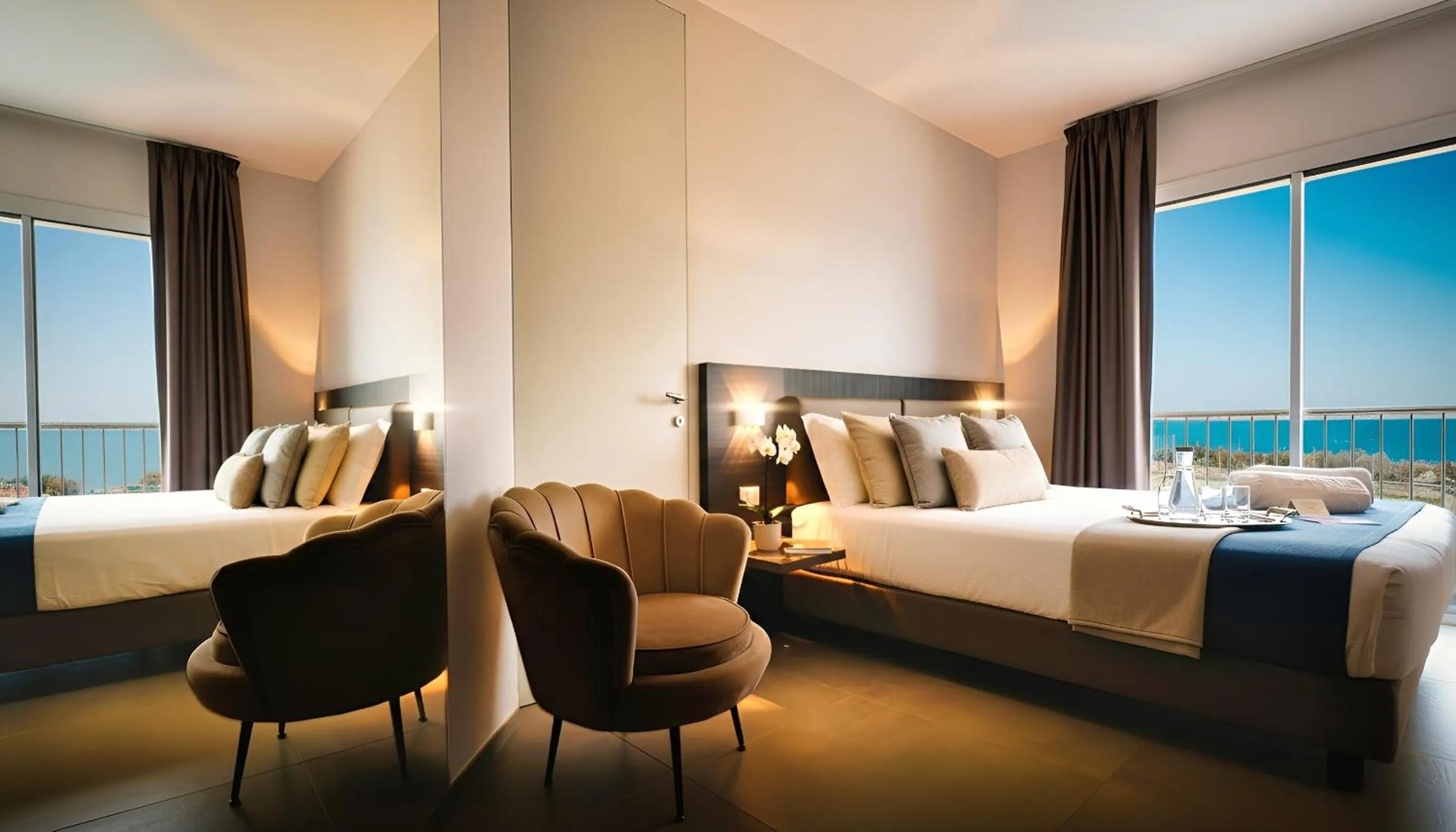 Bed in Resort La Battigia Beach & Spa