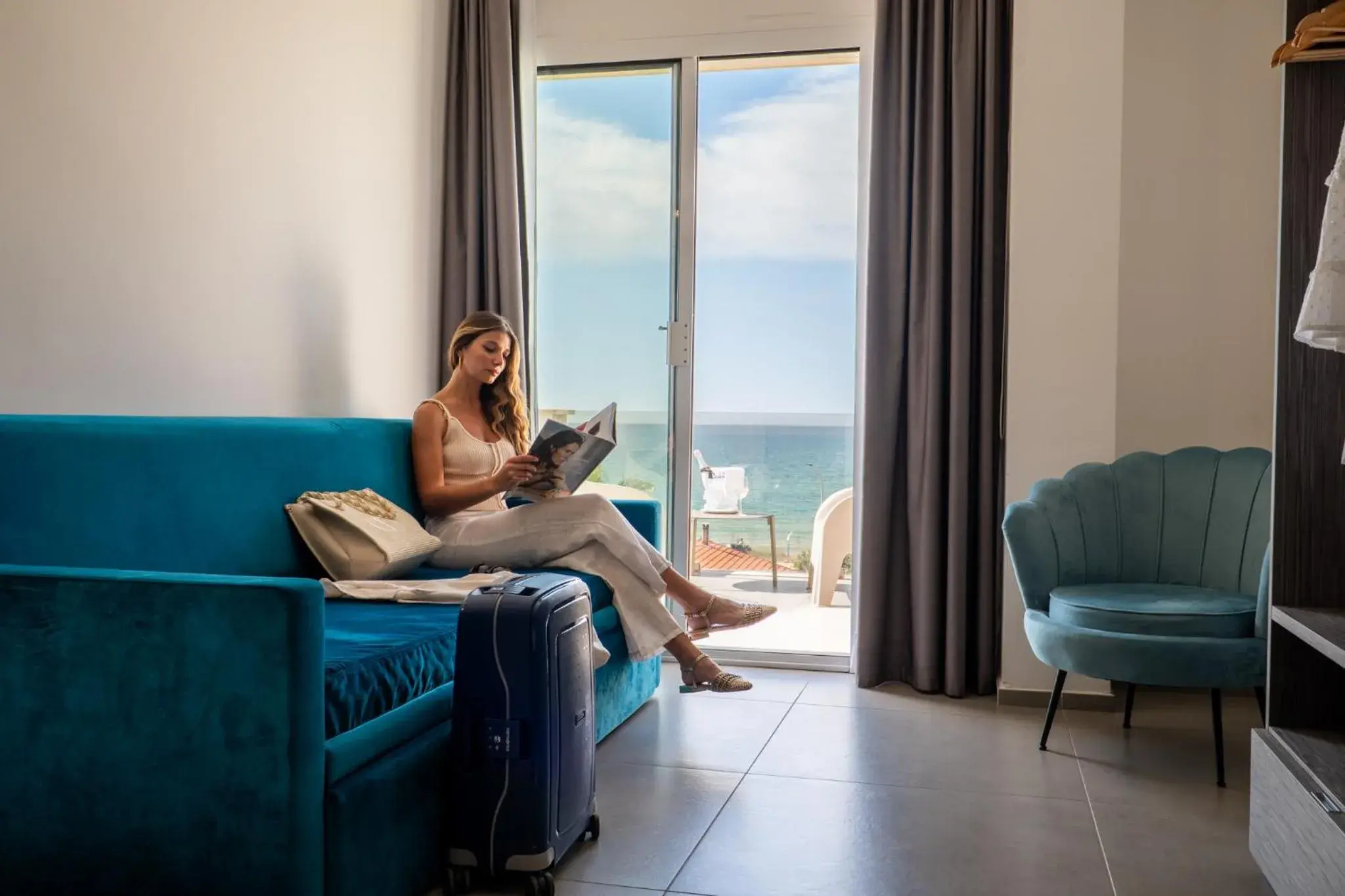Deluxe Double Room with Terrace and Sea View in Resort La Battigia Beach & Spa Deluxe Double Room with Terrace and Sea View in Resort La Battigia Beach & Spa