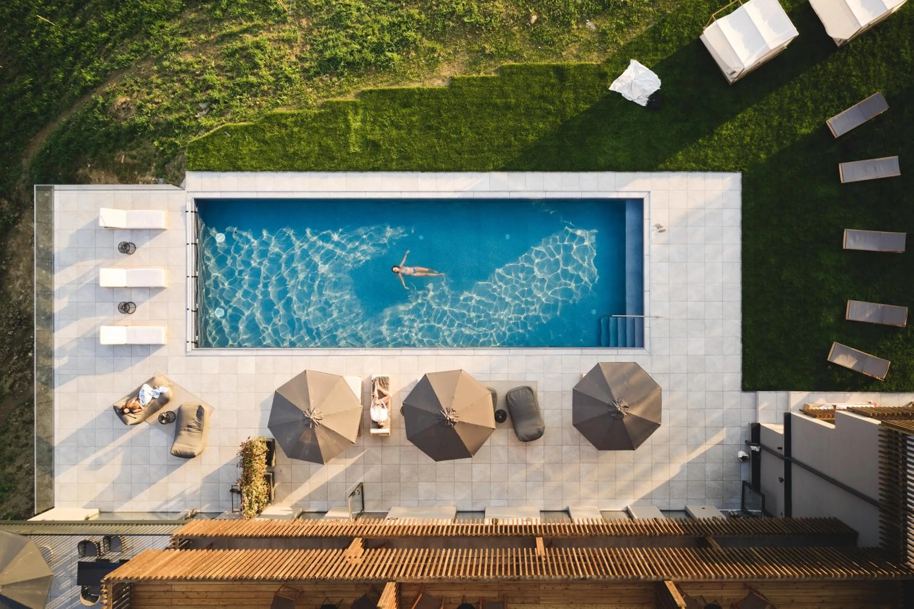 Pool view in Boutiquehotel DAS ZEITWERT