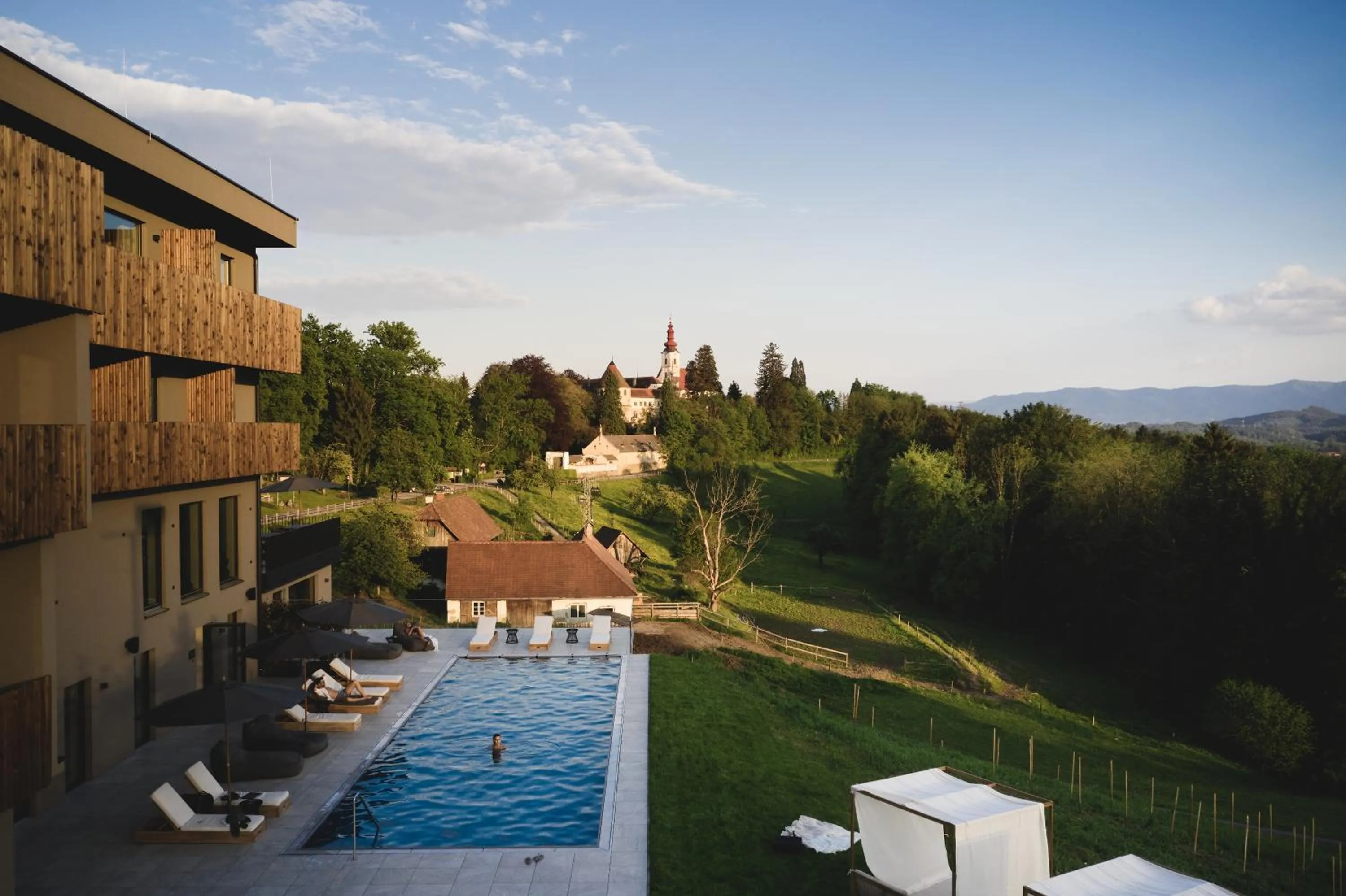 Pool view in Boutiquehotel DAS ZEITWERT