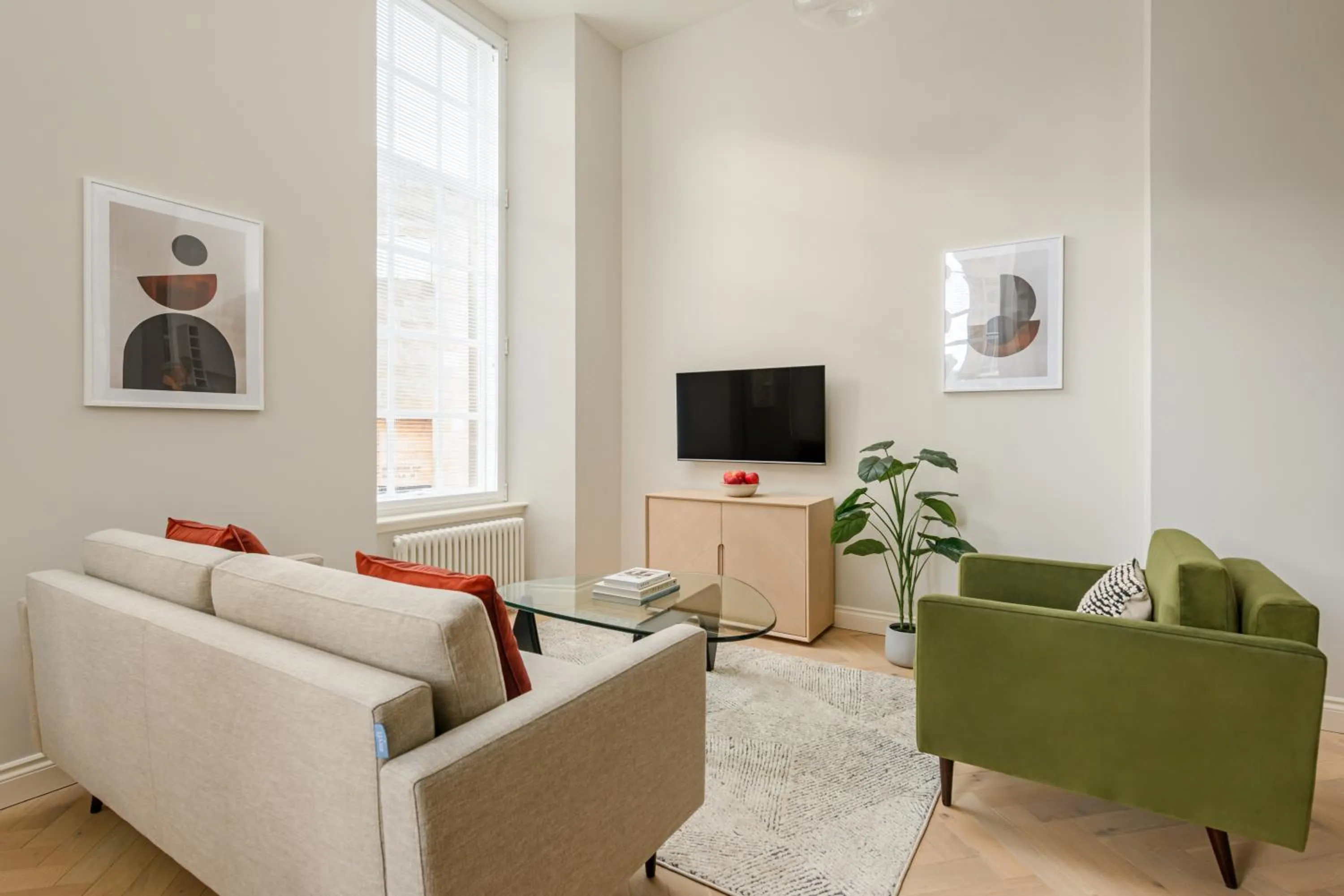 Living room in Museum Apartments