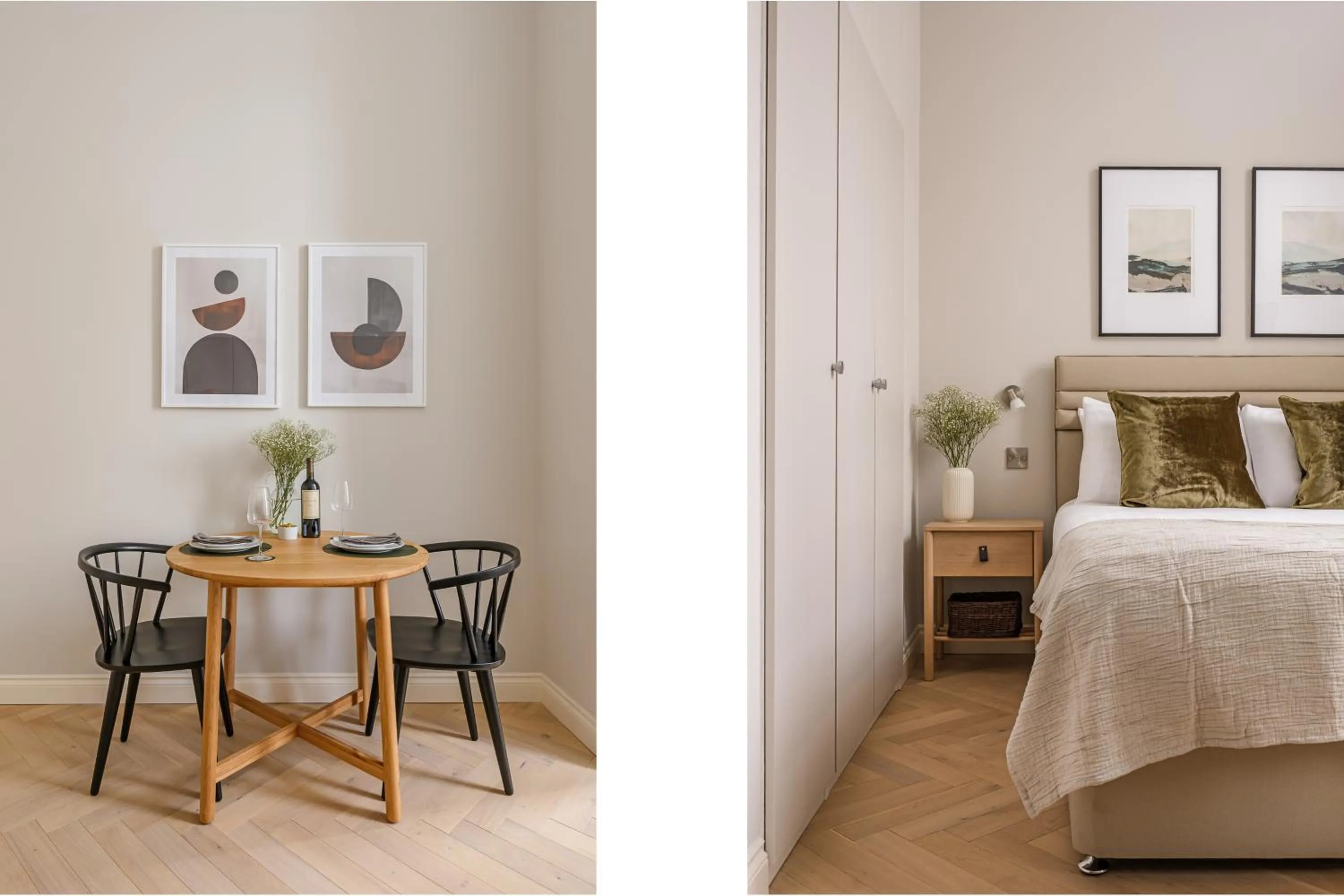 Dining area, Bed in Museum Apartments